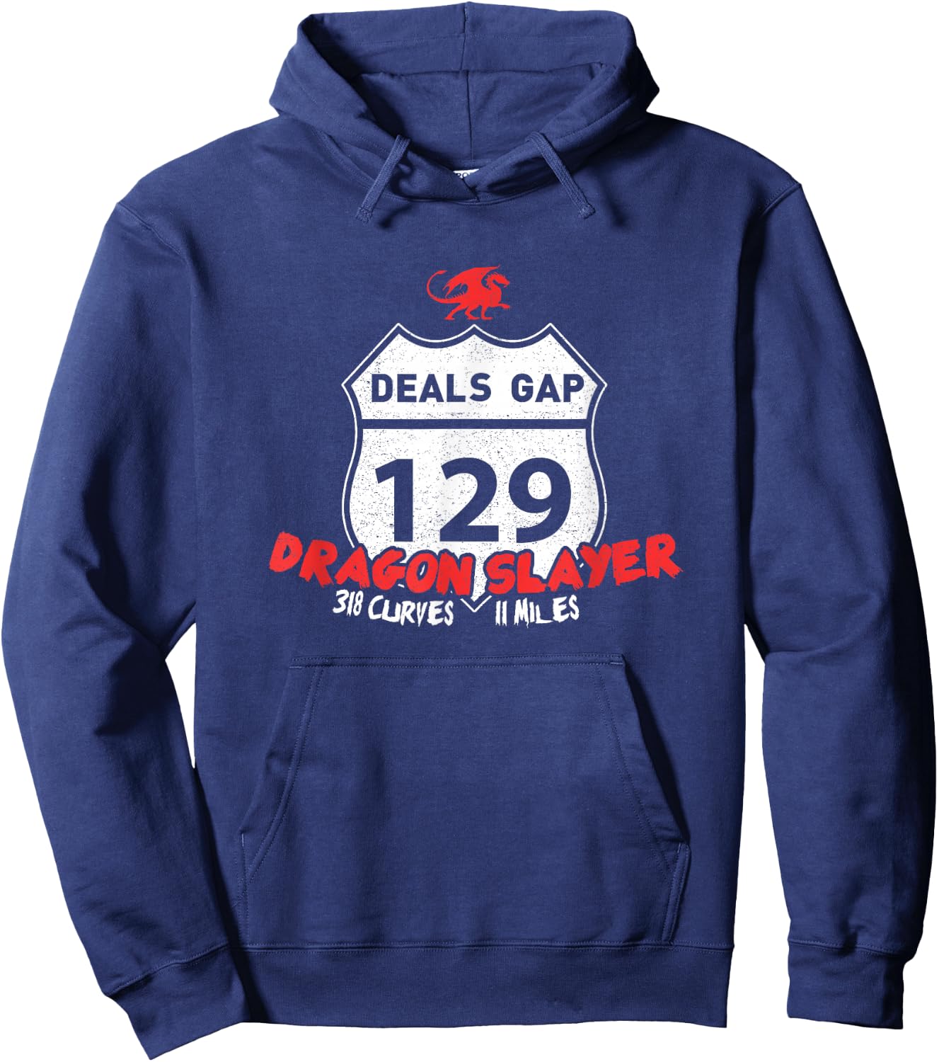Tail of the Dragon US 129 "Dragon Slayer" Motorcycle Shirt Hoodie - Hoodie | Navy