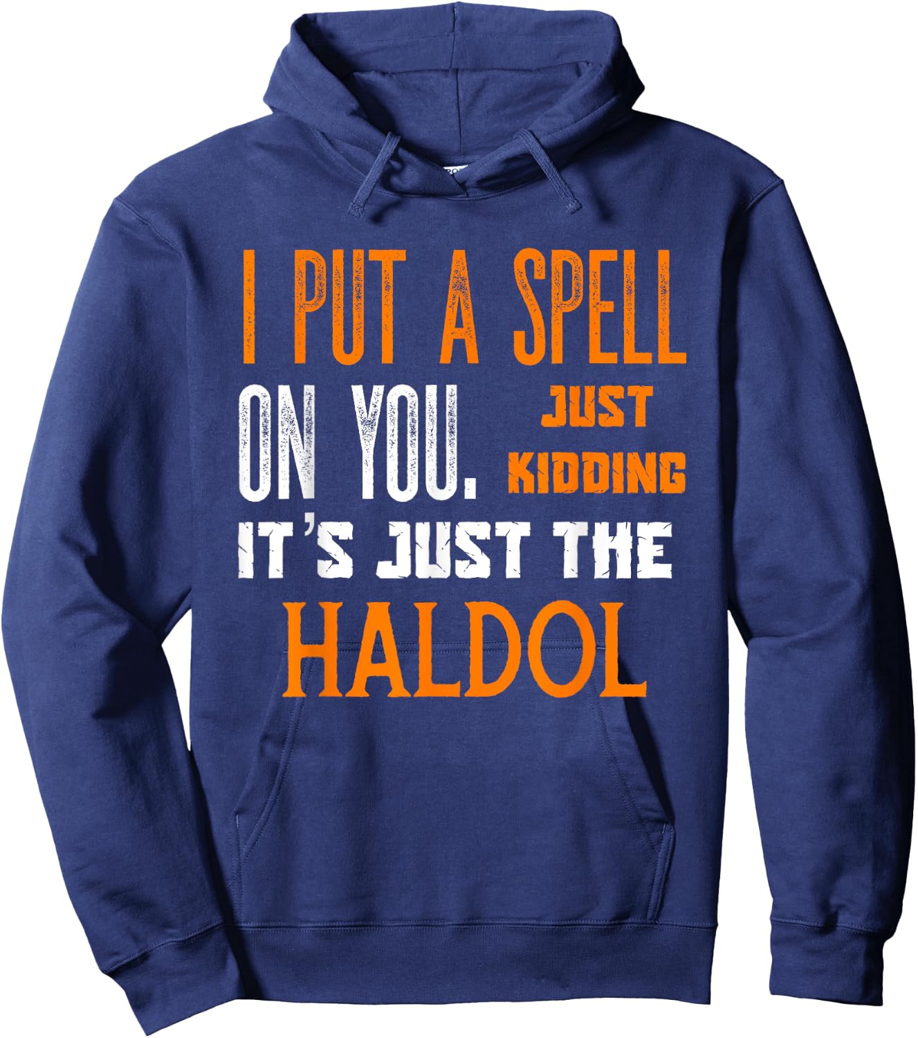 Funny Halloween Nurse RN Medical Haldol Spell Medical ER ICU Hoodie - Hoodie | Navy