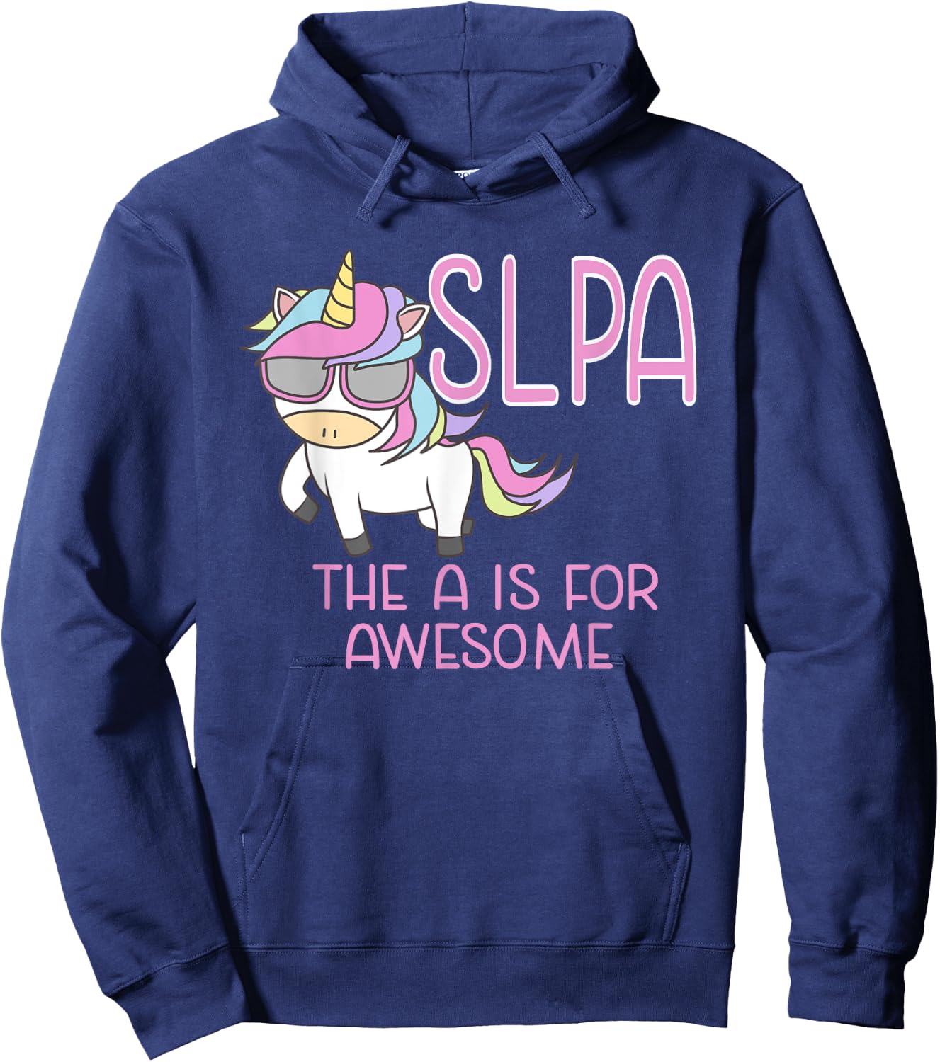 SLPA Unicorn for Speech Language Pathologist Assistant Hoodie - Hoodie | Navy