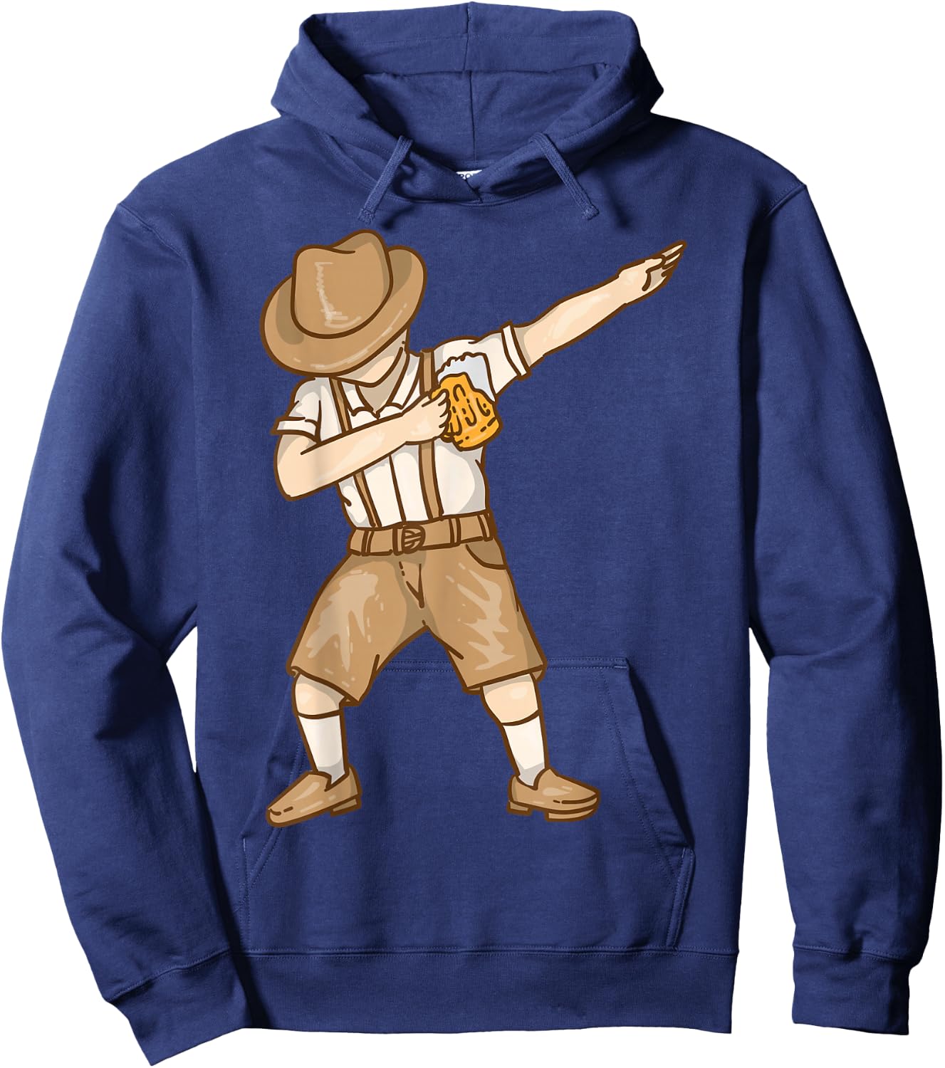 Cool Dabbing German Man with Beer Mug Shirt Oktoberfest Gift Hoodie - Hoodie | Navy