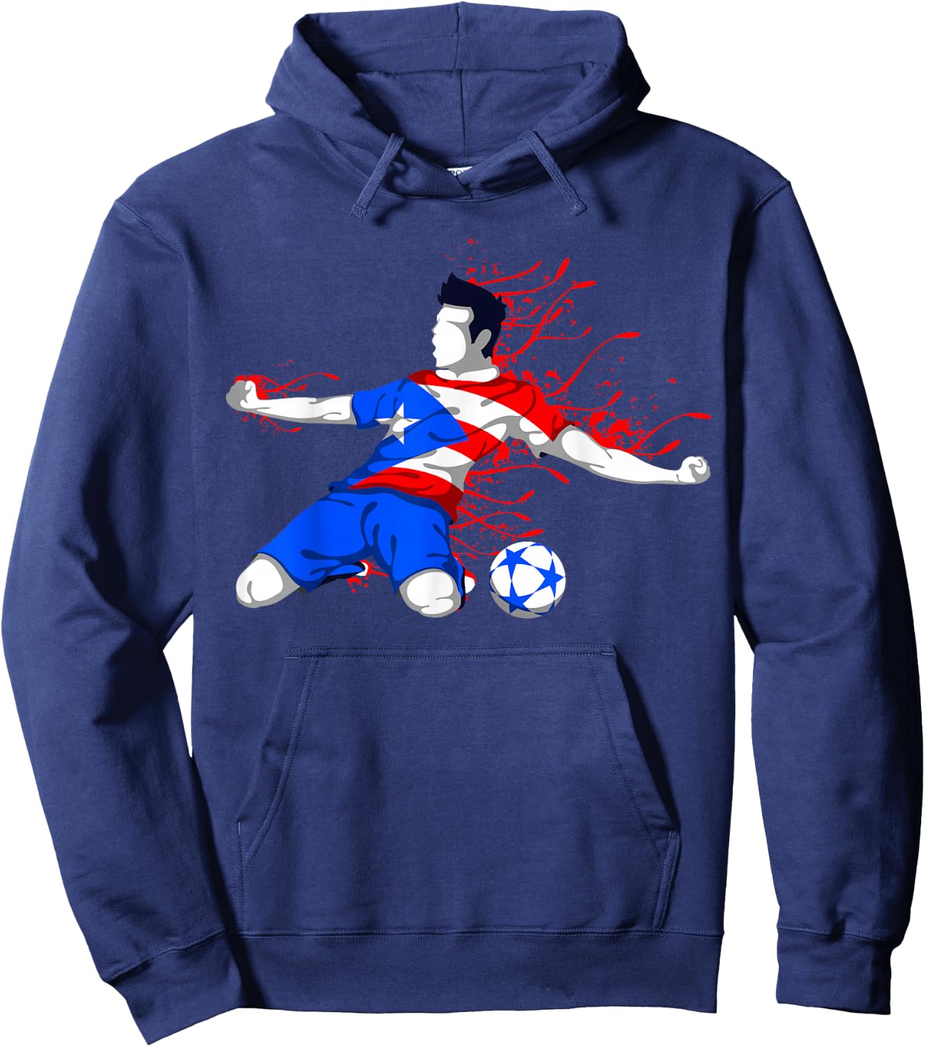 Puerto Rico Soccer Puerto Rican National Flag Football Lover Hoodie - Hoodie | Navy