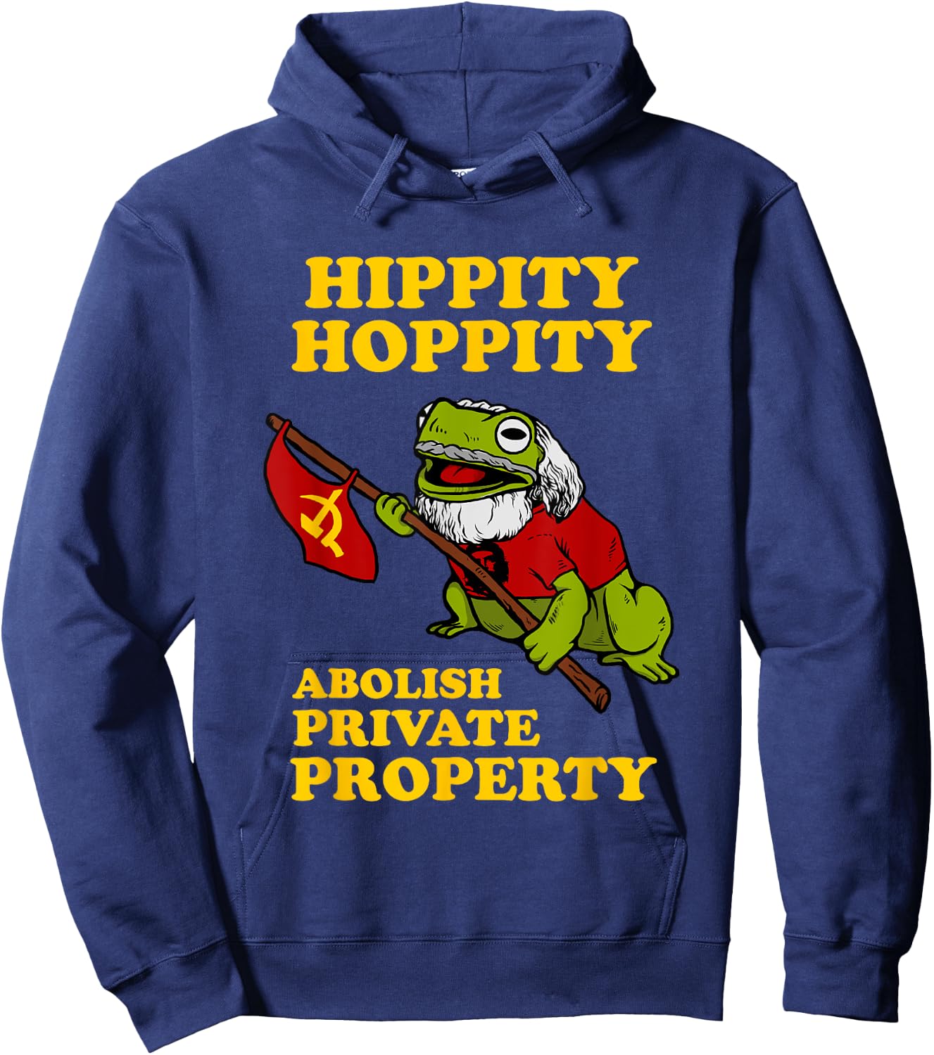 Kids Hippity Hoppity Abolish Private Property - Frog Meme 6 Cranberry Hoodie - Hoodie | Navy