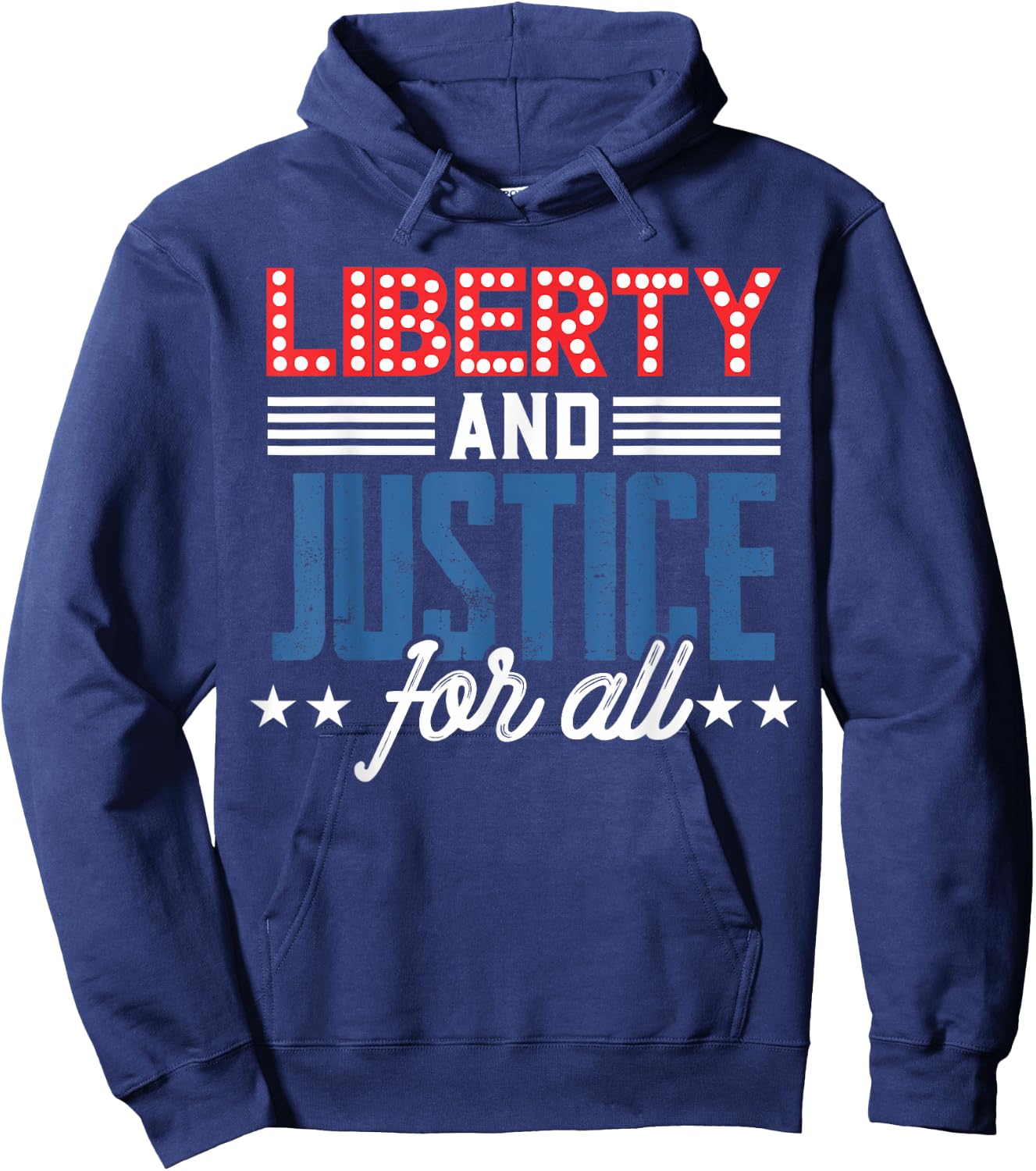 Liberty Justice For All Patriotic USA Freedom US American Women Kids Men Hoodie - Hoodie | Navy