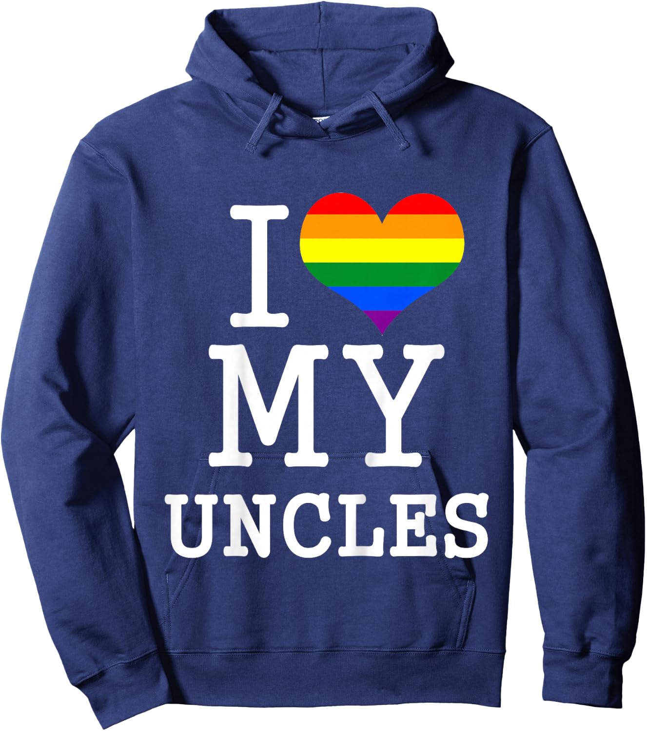for My Gay Uncles Baby Clothes I Love My 2 Uncles Toddler Hoodie - Hoodie | Navy