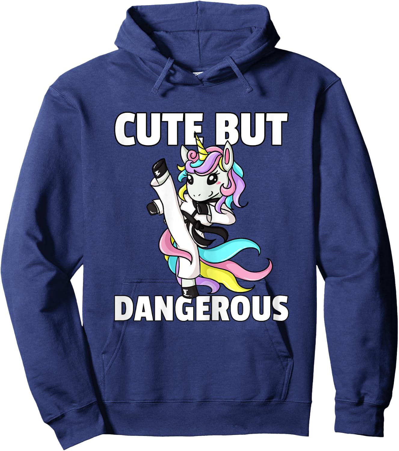 Unicorn Karate Gift Girl Taekwondo Jiu Jitsu MMA BJJ Hoodie - Hoodie | Navy