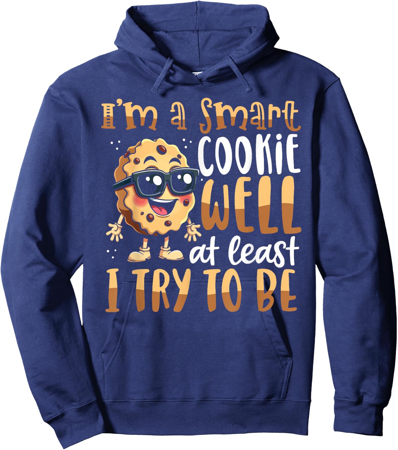 Smart Cookie Design for Kids Chocolate Chip Funny Cookies Hoodie - Hoodie | Navy