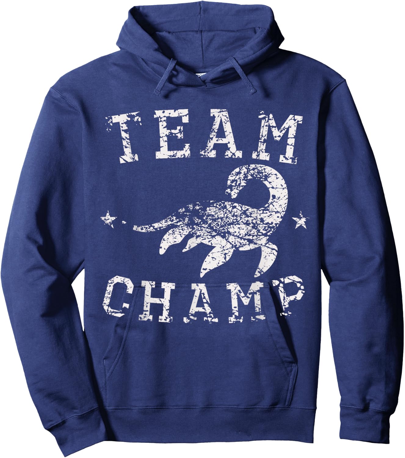 Vintage Team Champ Lake Champlain Monster Distressed Hoodie - Hoodie | Navy