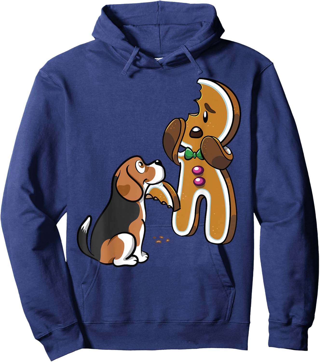 Beagle Gingerbread Man Christmas Funny Dog Shirt Hoodie - Hoodie | Navy