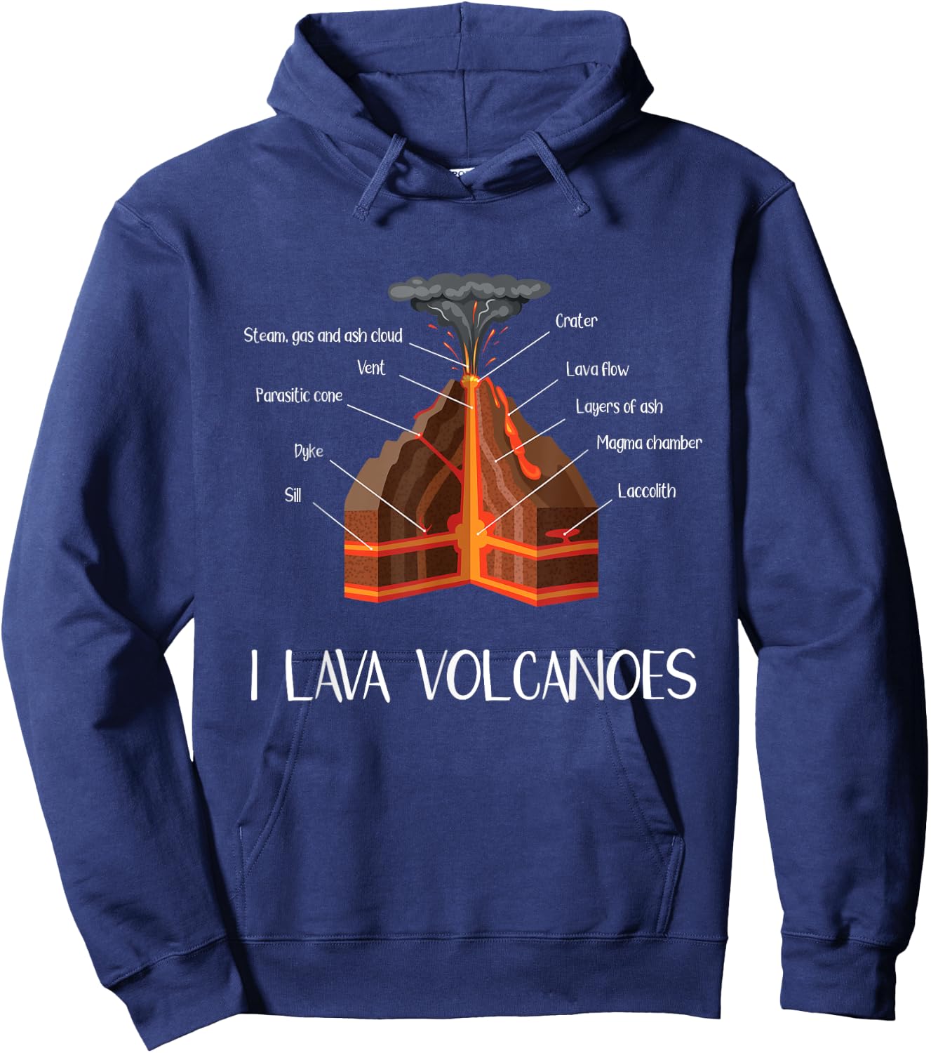 Earth Magma Lava Volcano Geology Science Gift Kids Hoodie - Hoodie | Navy