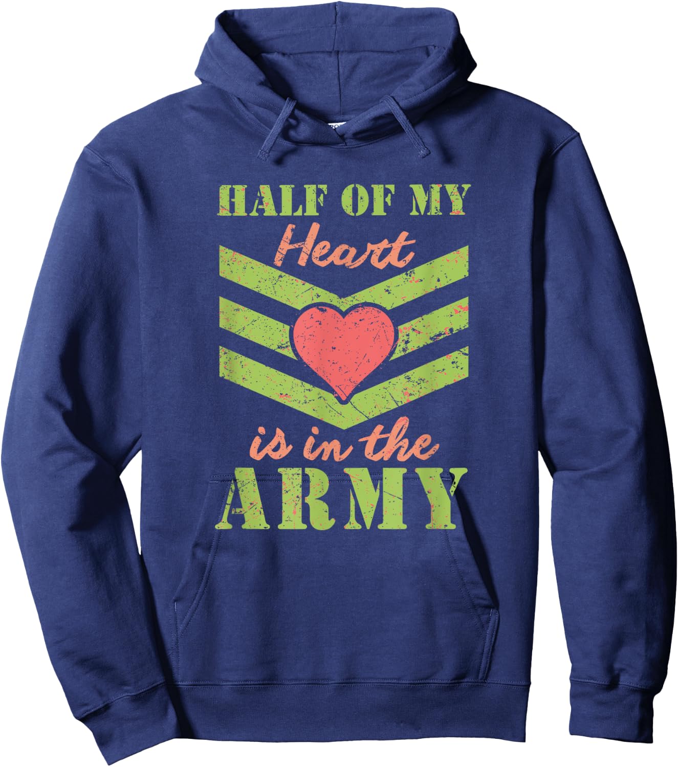 Half of My Heart is in the Army - Girlfriend / Wife Hoodie - Hoodie | Navy