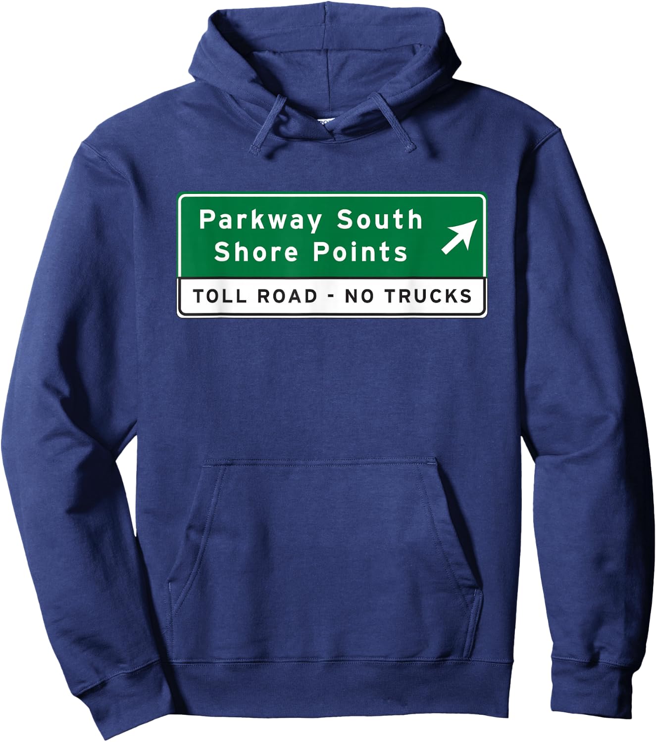 New Jersey Shore Garden State Parkway Highway Road Sign Hoodie - Hoodie | Navy