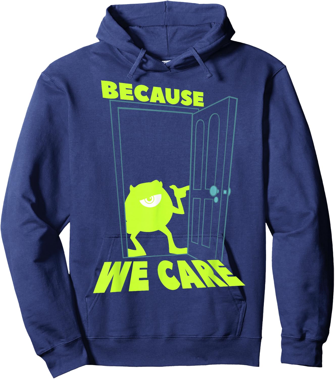 Disney Pixar Monsters, Inc. Mike We Scare We Care Door Hoodie - Hoodie | Navy