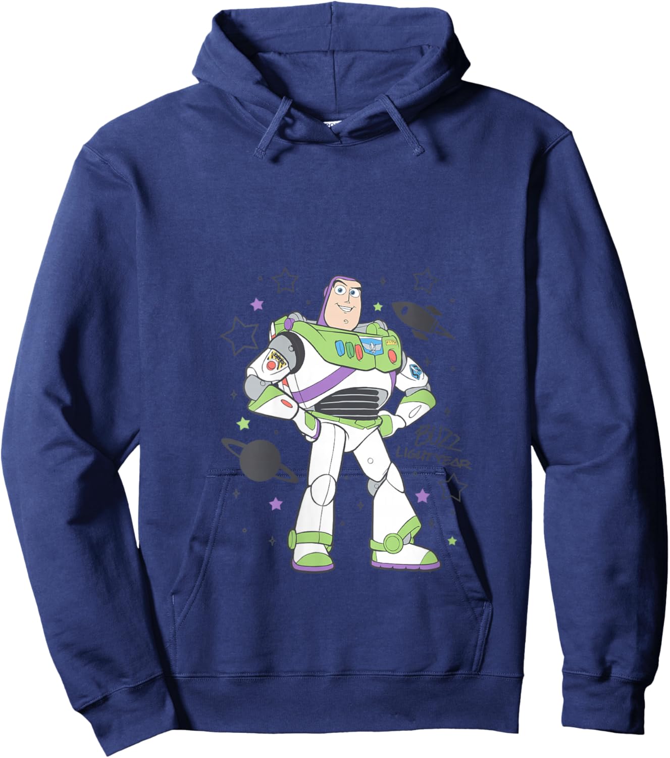 Disney Pixar Toy Story Buzz Lightyear's Signature Portrait V-Neck Hoodie - Hoodie | Navy
