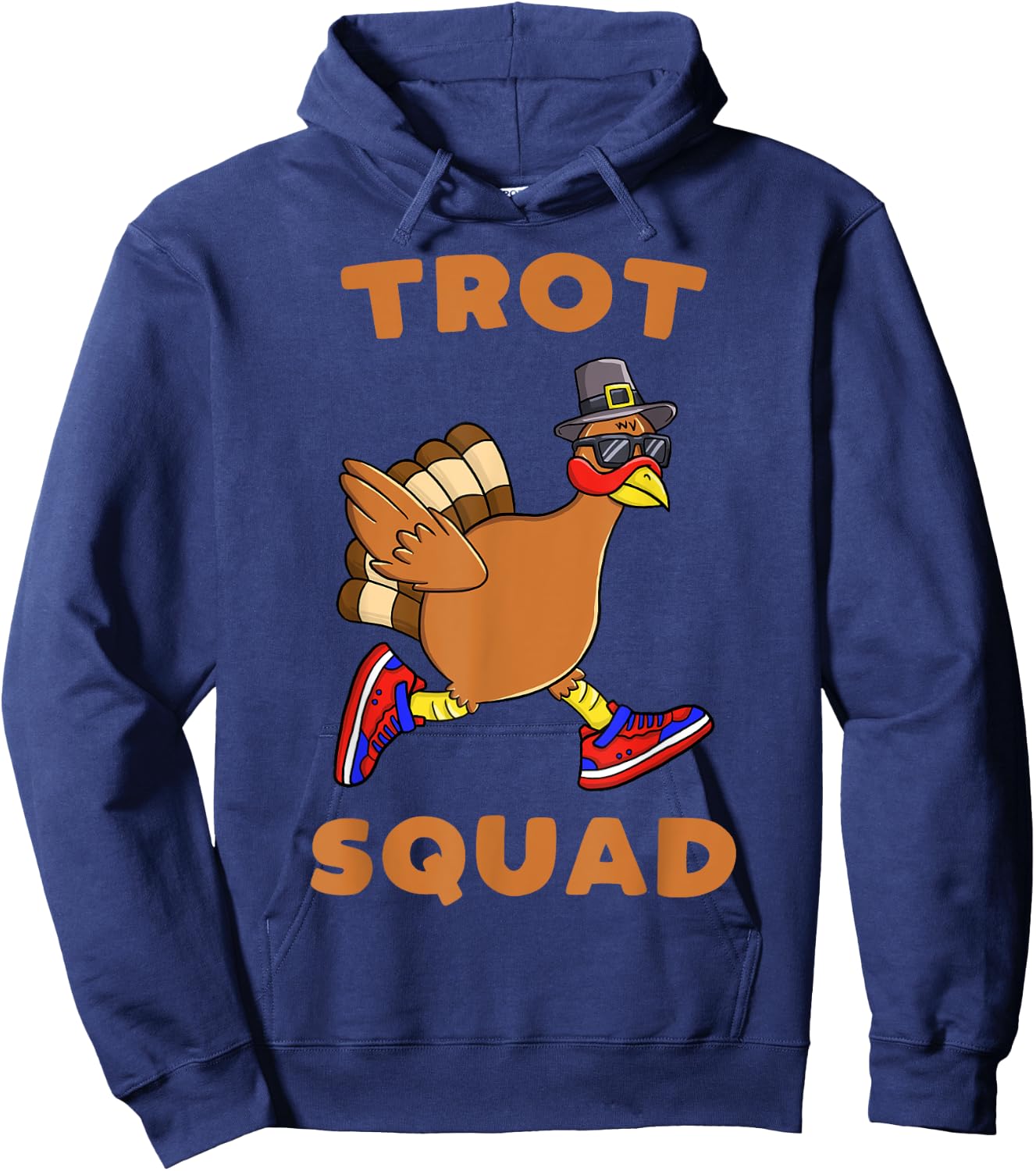 Turkey Trot Squad Funny Thanksgiving Day Run Pilgrim Hoodie - Hoodie | Navy