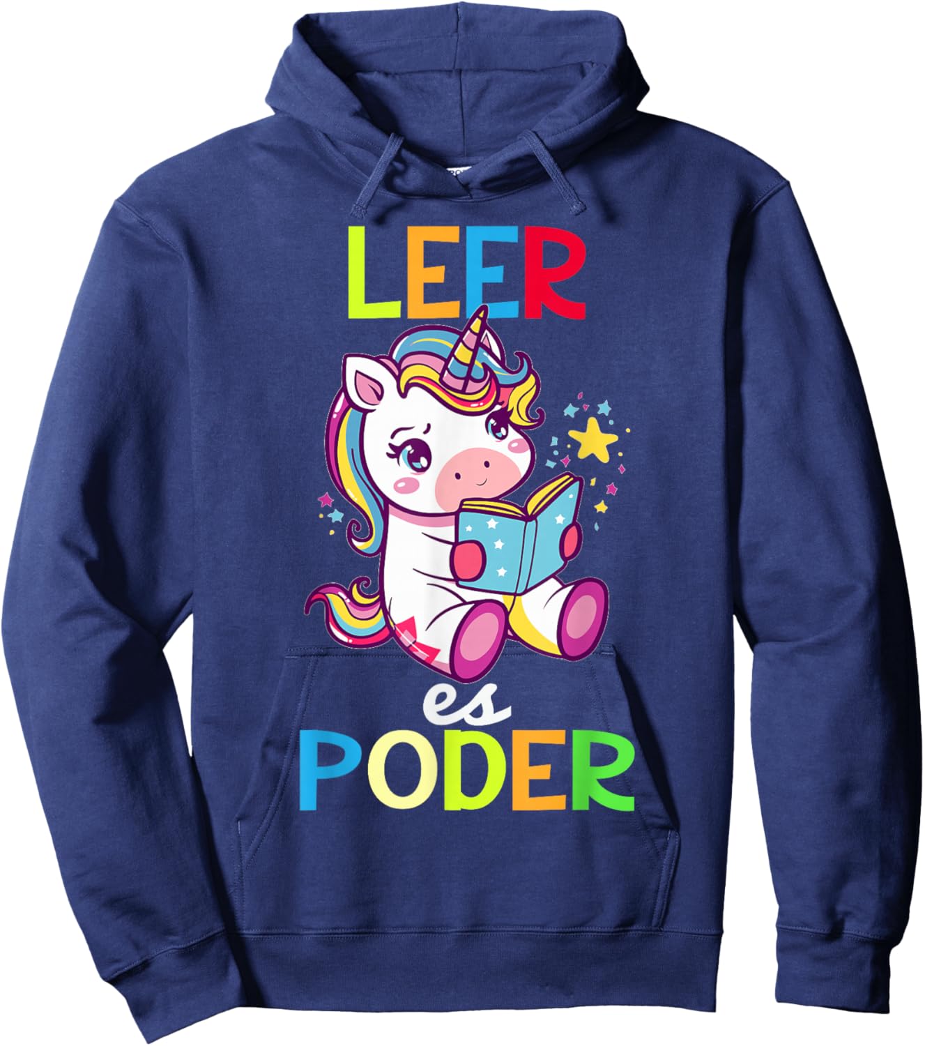 Spanish Reading Book Lover Unicorn Maestra Leer Es Poder Hoodie - Hoodie | Navy