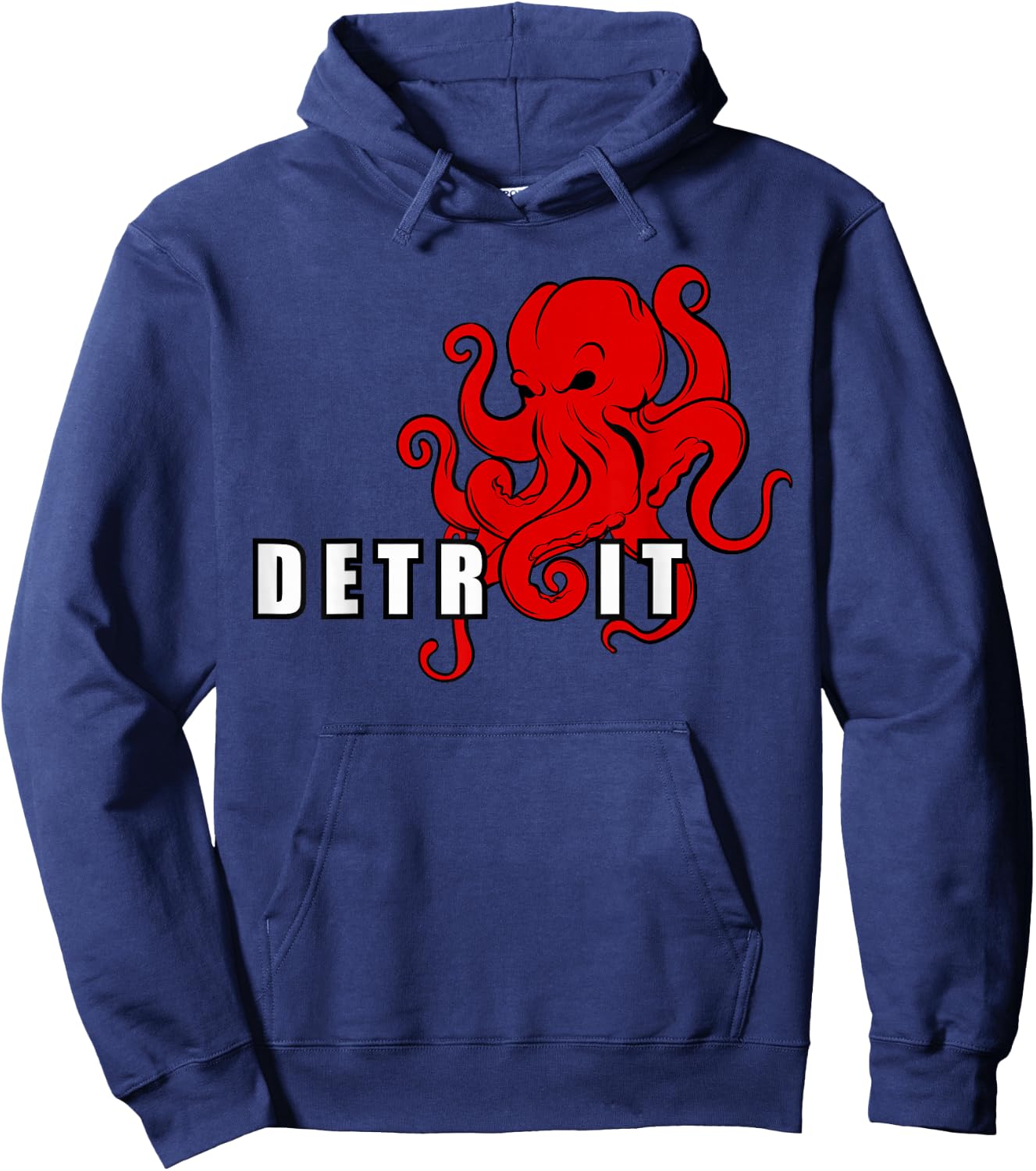 Detroit Michigan Octopus Kraken Downtown Motor City Hoodie - Hoodie | Navy