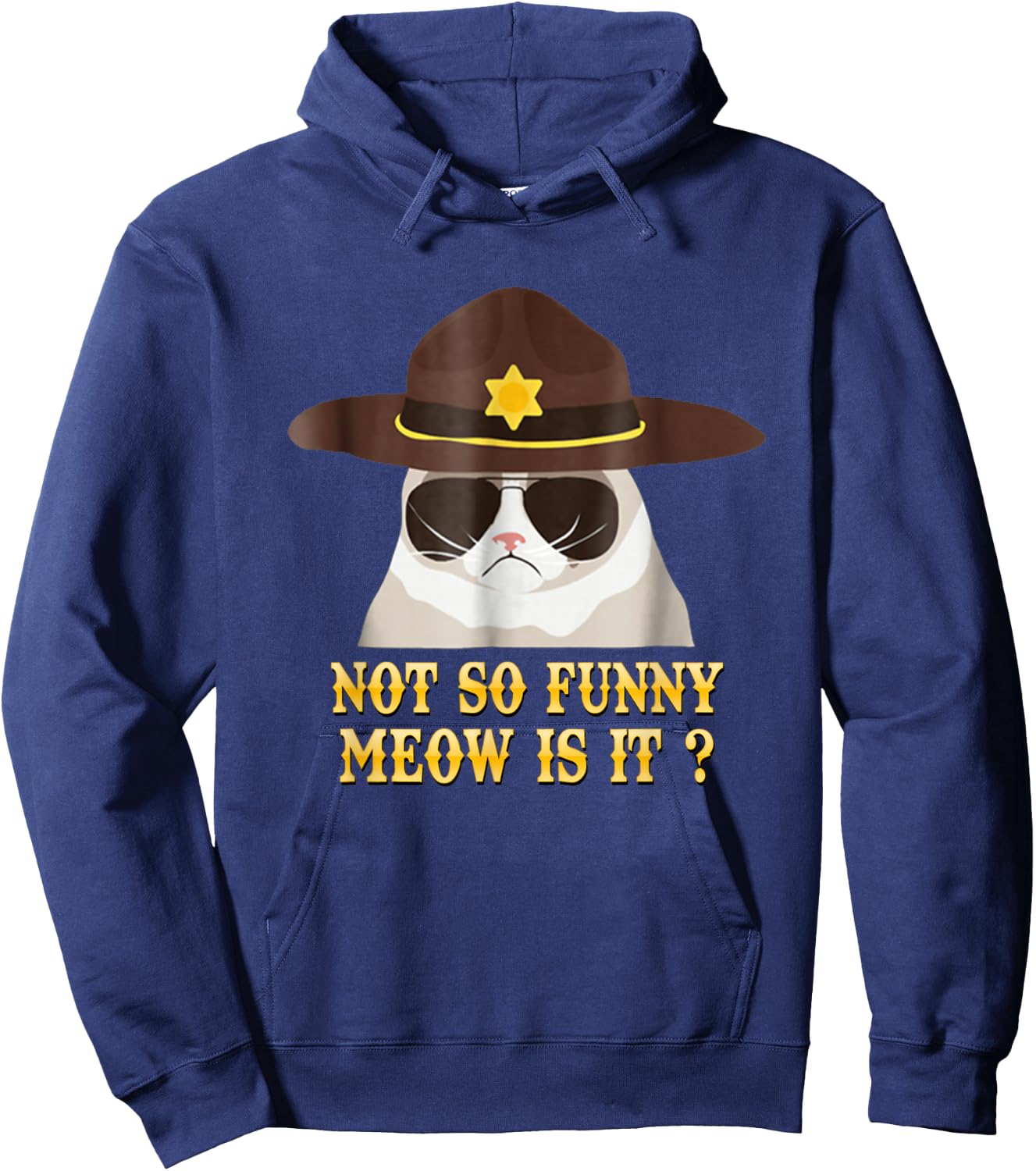 super state trooper cat shirt not so funny meow is it Shirt Hoodie - Hoodie | Navy