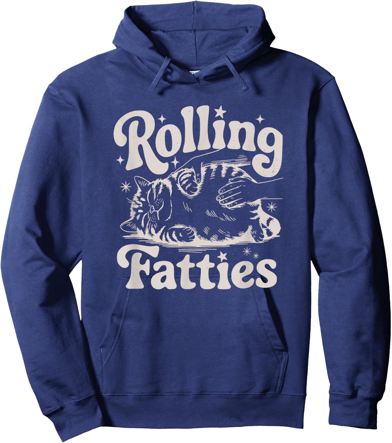 Rolling Fatties Cat Funny Cute Cat Lover Kitten Owner Kitty Women Girls Kids Hoodie - Hoodie | Navy
