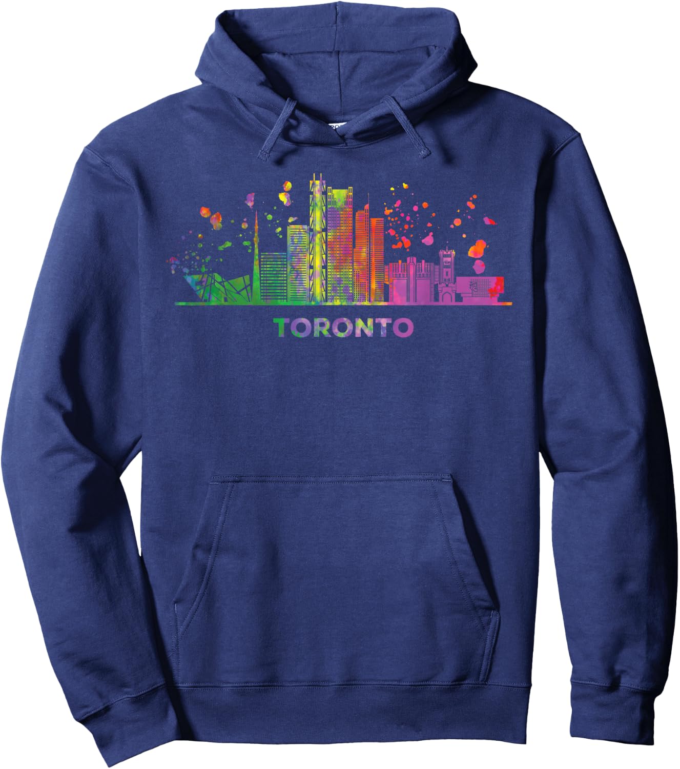 Torontonian Skyline Colorful Cityscape Toronto Hoodie - Hoodie | Navy