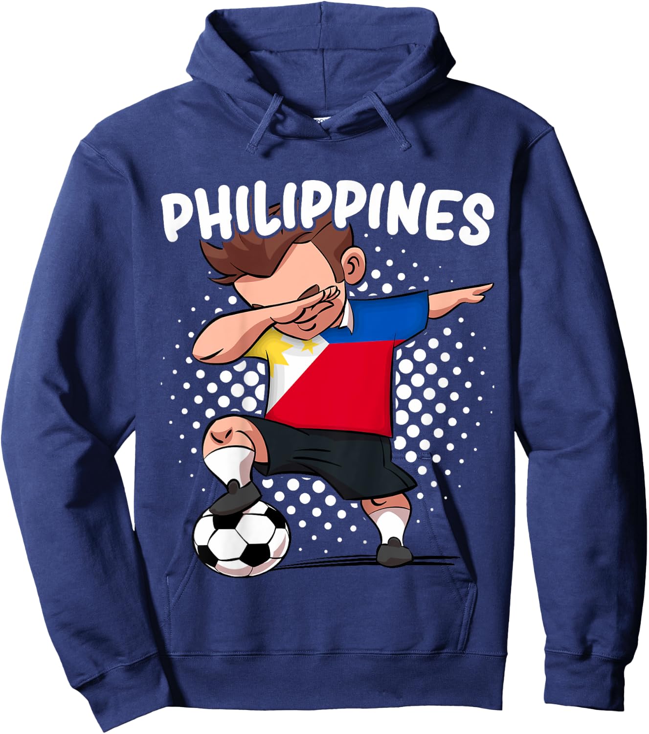 Kids Funny Dab Soccer for Kids Philippines Flag Filipino Hoodie - Hoodie | Navy