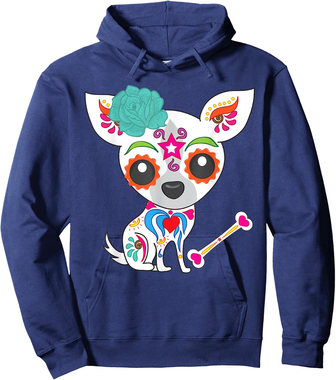 Cinco De Mayo Sugar Skull Chihuahua Hoodie - Hoodie | Navy