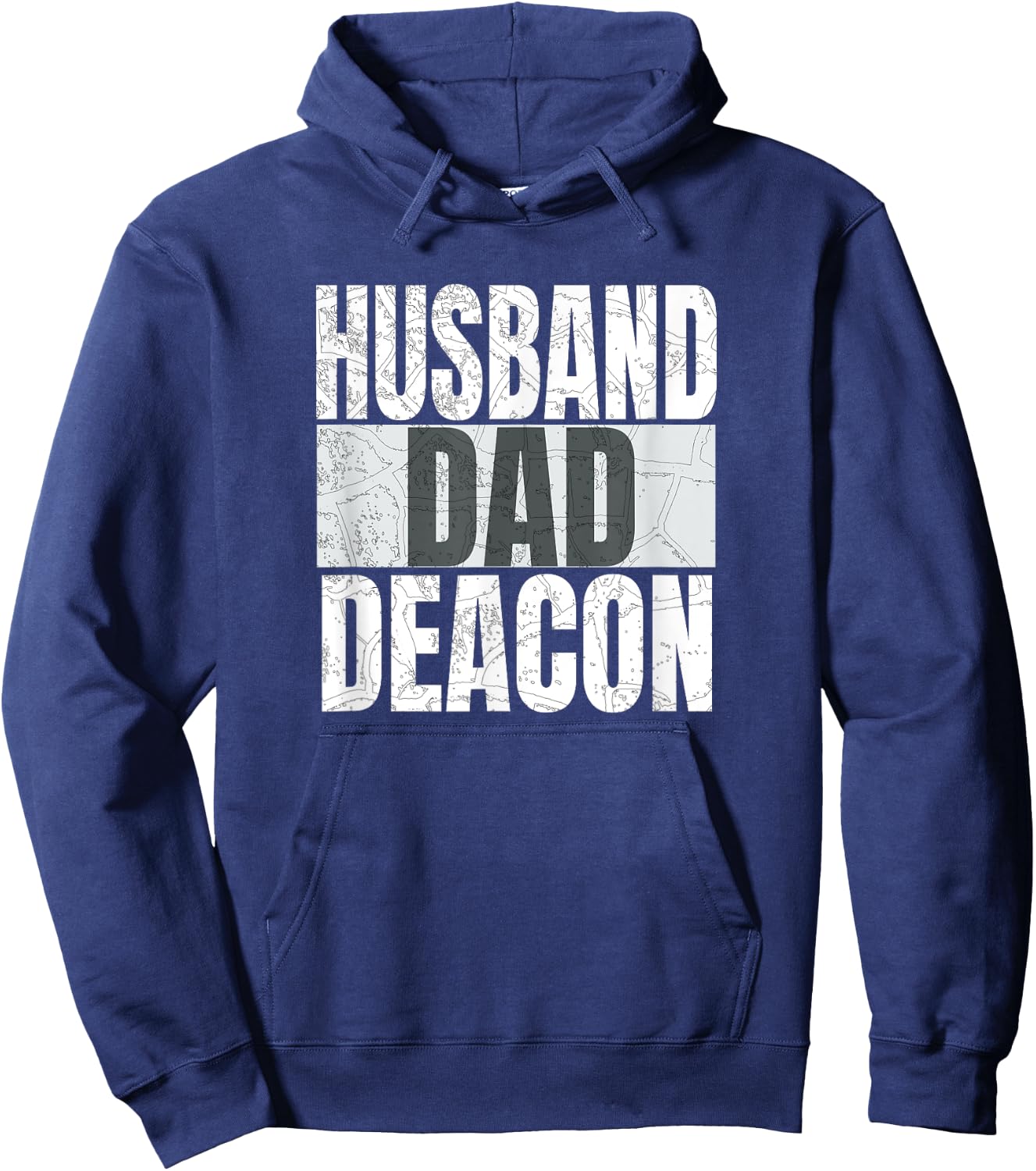 Husband Dad Deacon For Catholic Fathers Religious Men Funny Hoodie - Hoodie | Navy
