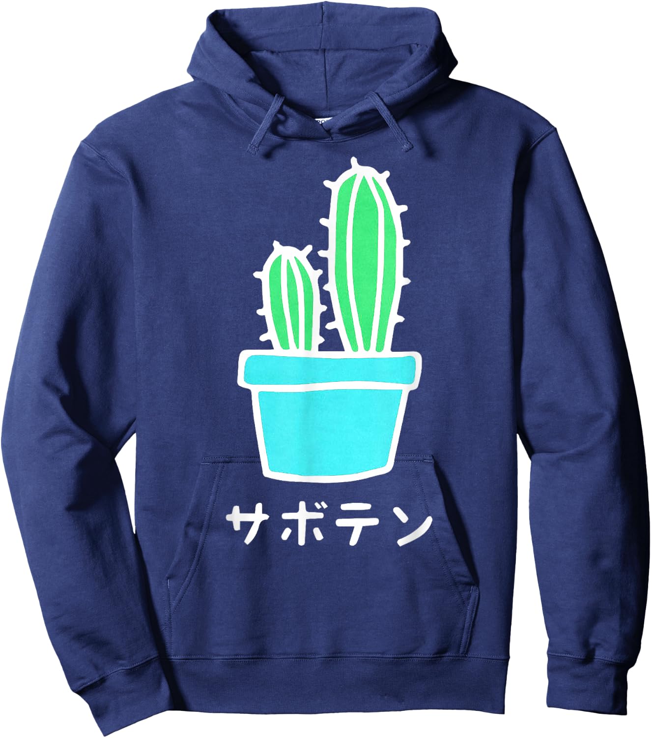 Japanese Art Print Harajuku Cactus Vaporwave Aesthetic Hoodie - Hoodie | Navy
