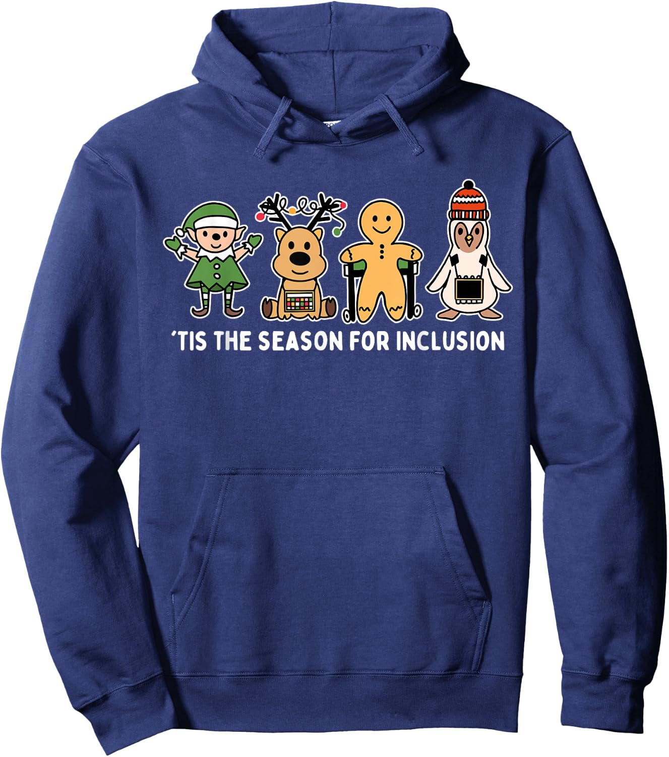 Tis The Season For Inclusion OT PT SLP Therapist Christmas Hoodie - Hoodie | Navy