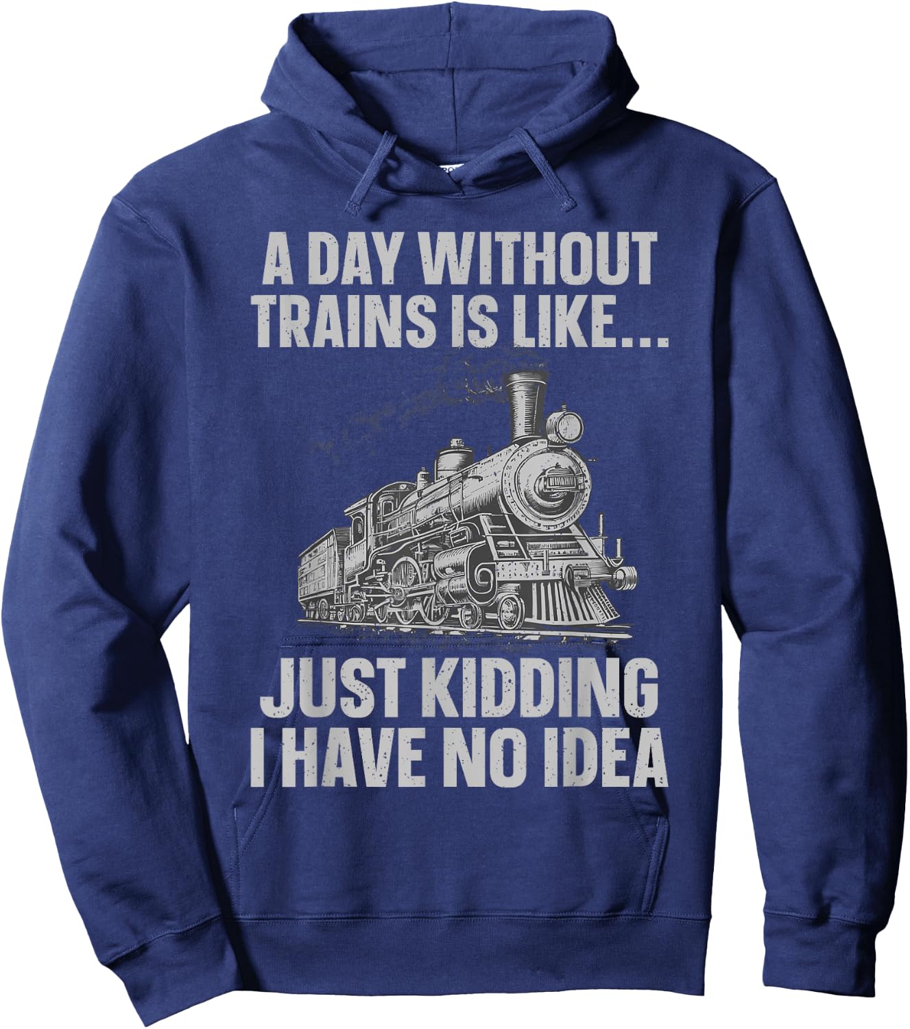 Funny Train Art Women Kids Railroad Train Lover Hoodie - Hoodie | Navy