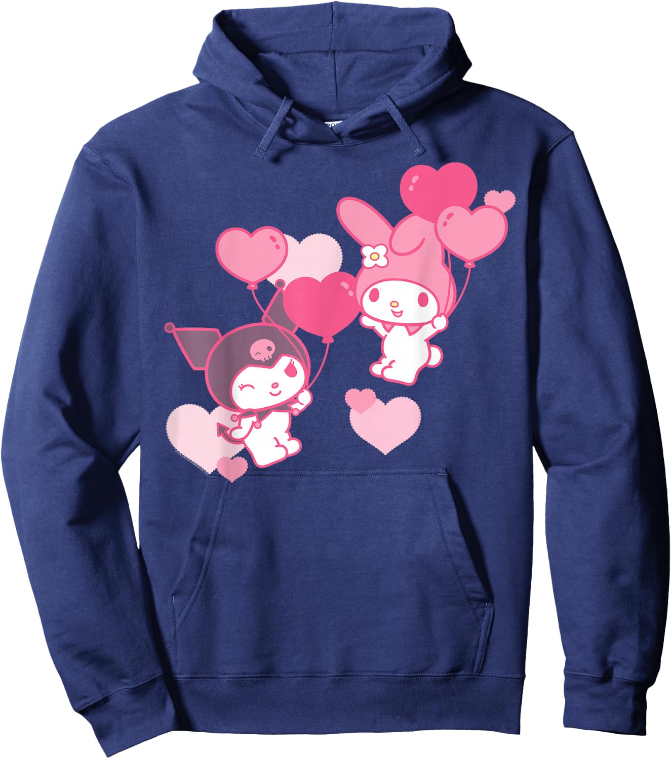 My Melody and Kuromi Valentine's Day Hearts Shirt Hoodie - Hoodie | Navy