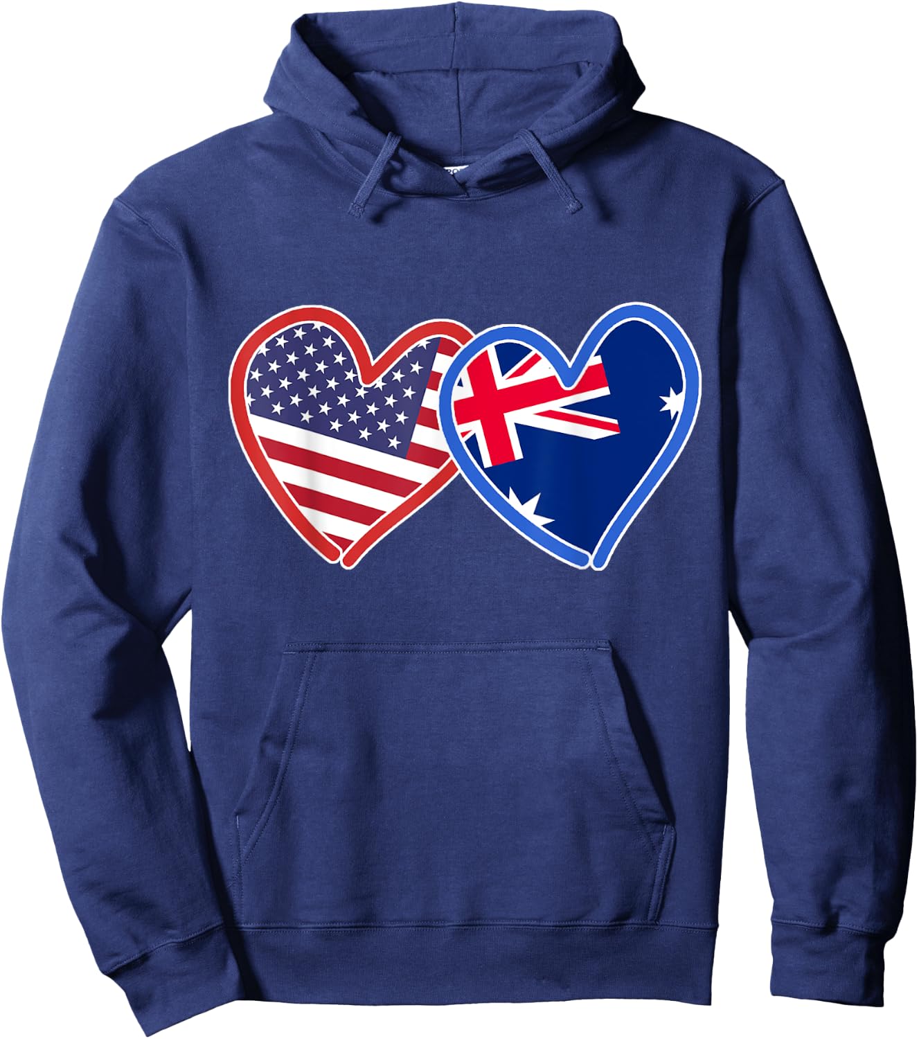 Australian American Australia & America Flag Hoodie - Hoodie | Navy