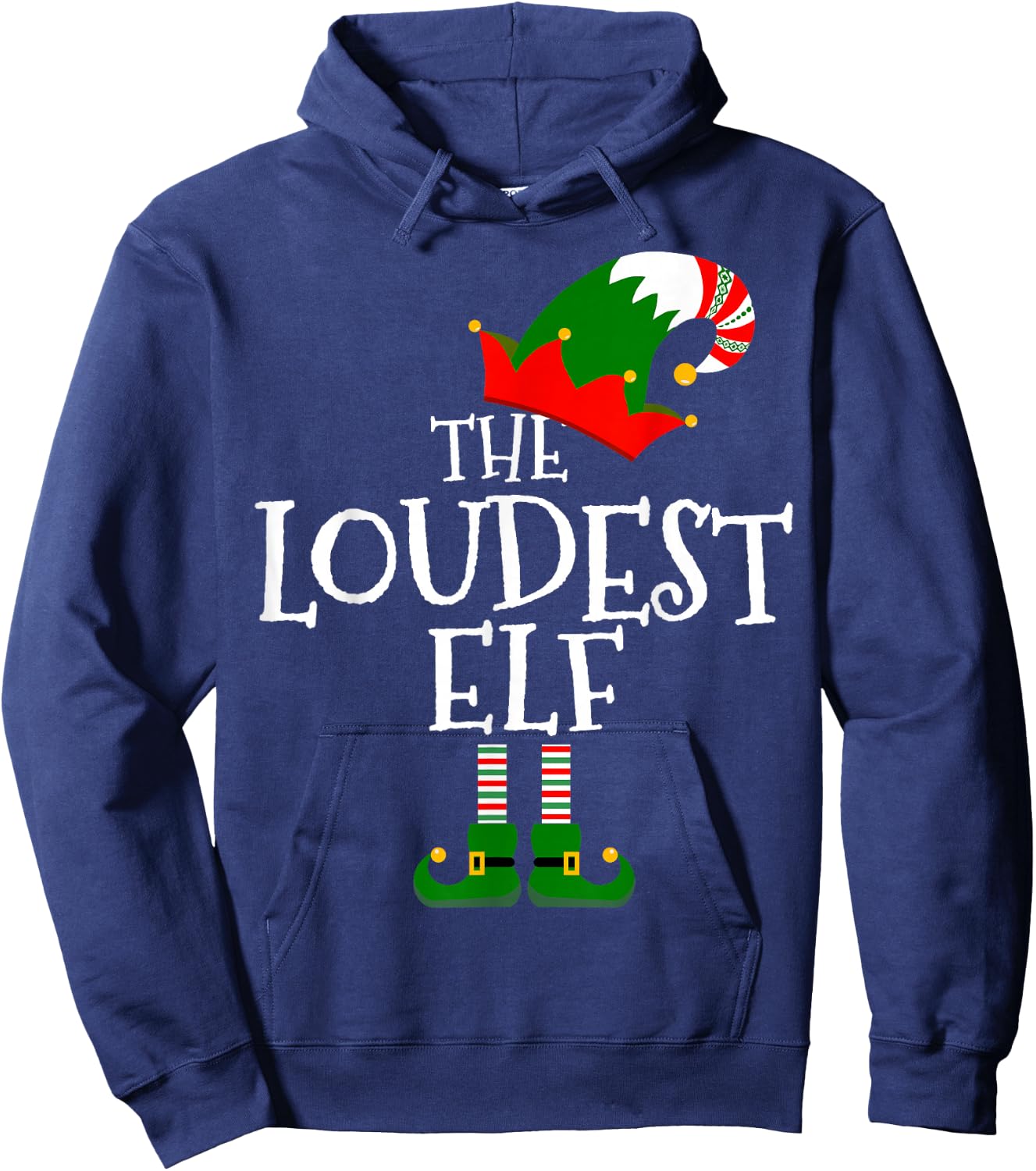 Funny The Loudest Elf Matching Family Group Gift Christmas Hoodie - Hoodie | Navy