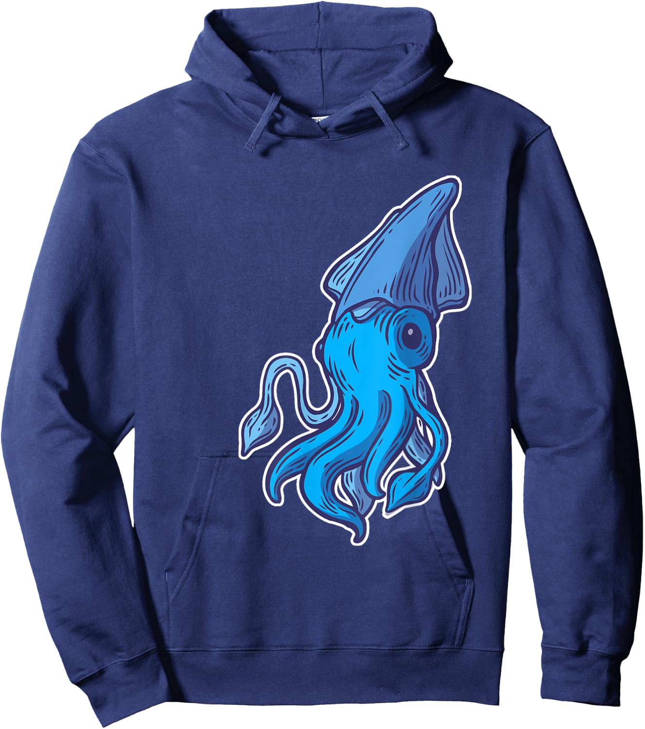 Giant Squid Sea Creature Lover Cartoon Men Women Kids Hoodie - Hoodie | Navy
