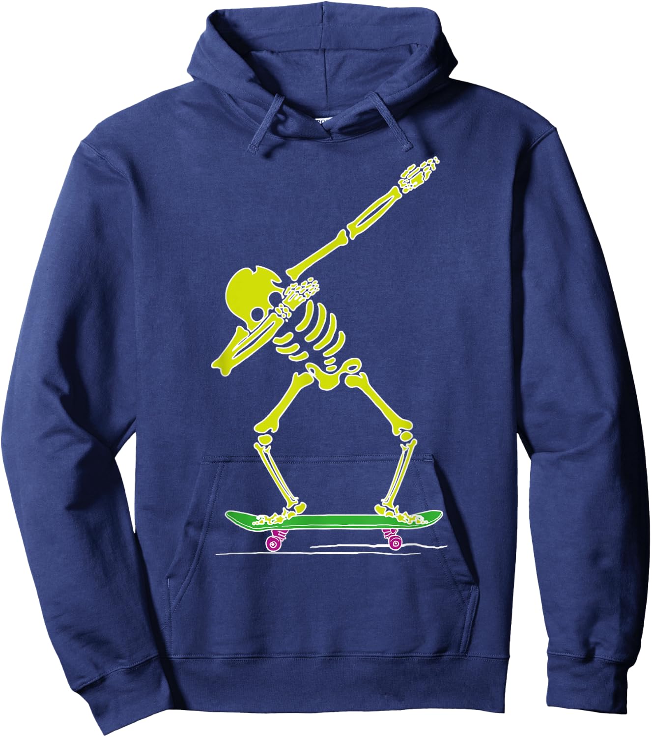 Skeleton Dabbing on Skateboard Funny for Skater Boys Skating Hoodie - Hoodie | Navy