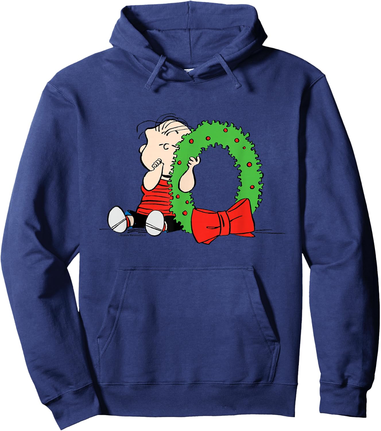 Peanuts Linus Christmas Wreath Hoodie - Hoodie | Navy