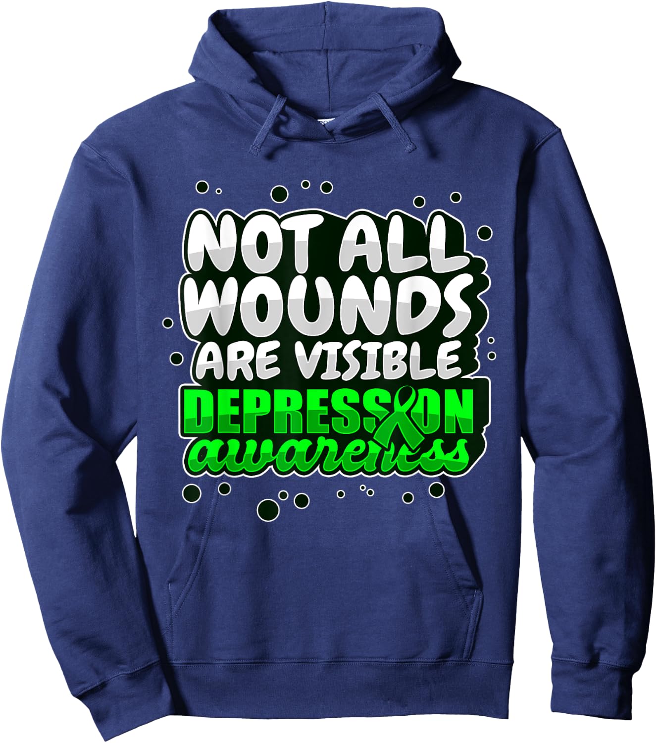Depression Awareness Shirt Mental Health Support Wounds Wear Hoodie - Hoodie | Navy