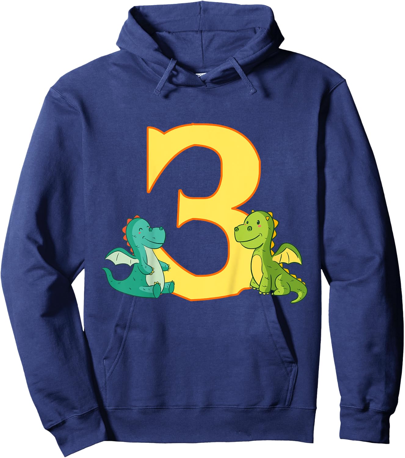 Kids 3rd Birthday Dragon Shirt 3 Years Boys Dragon Gift Hoodie - Hoodie | Navy