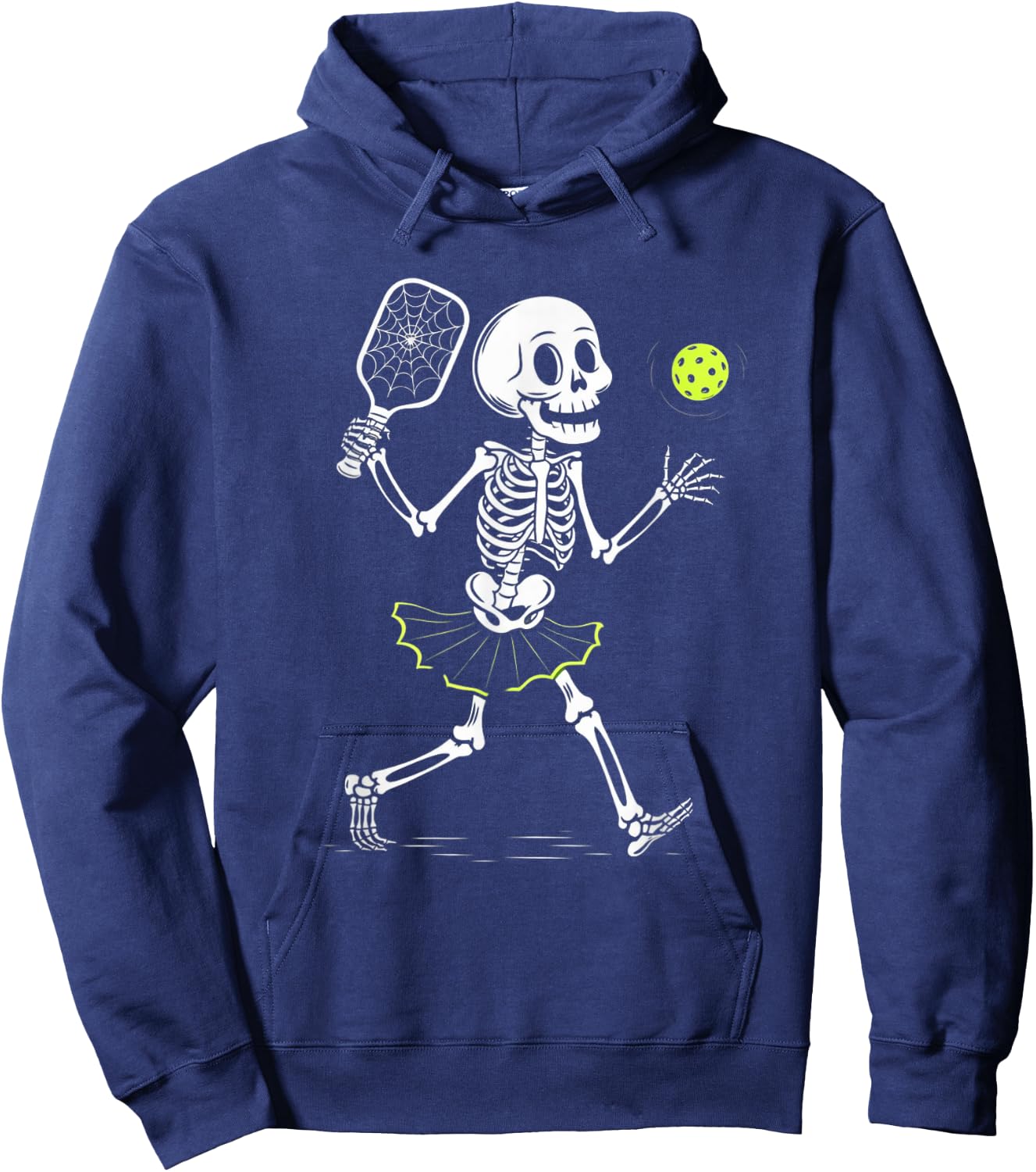 Spooky Pickleball Halloween Skeleton Women Hoodie - Hoodie | Navy