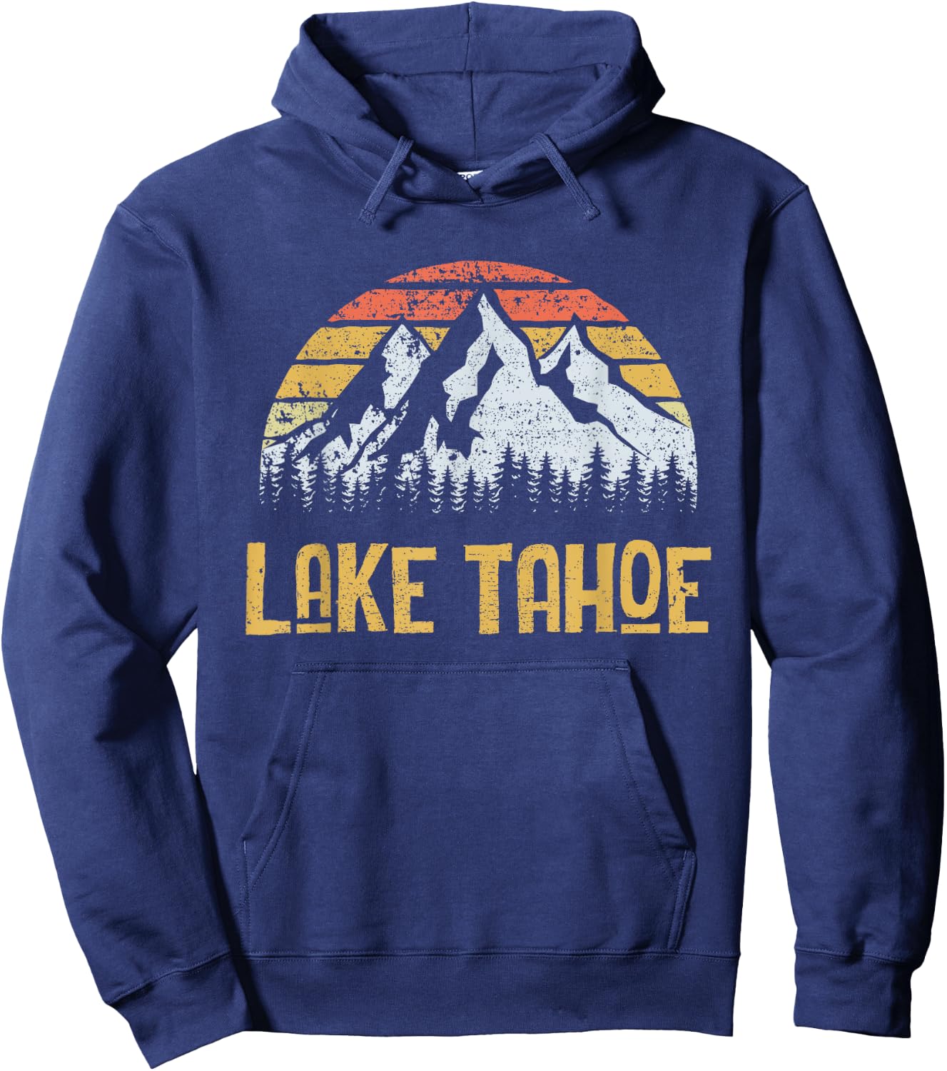Vintage Retro Lake Tahoe California Nevada T Shirt Hoodie - Hoodie | Navy