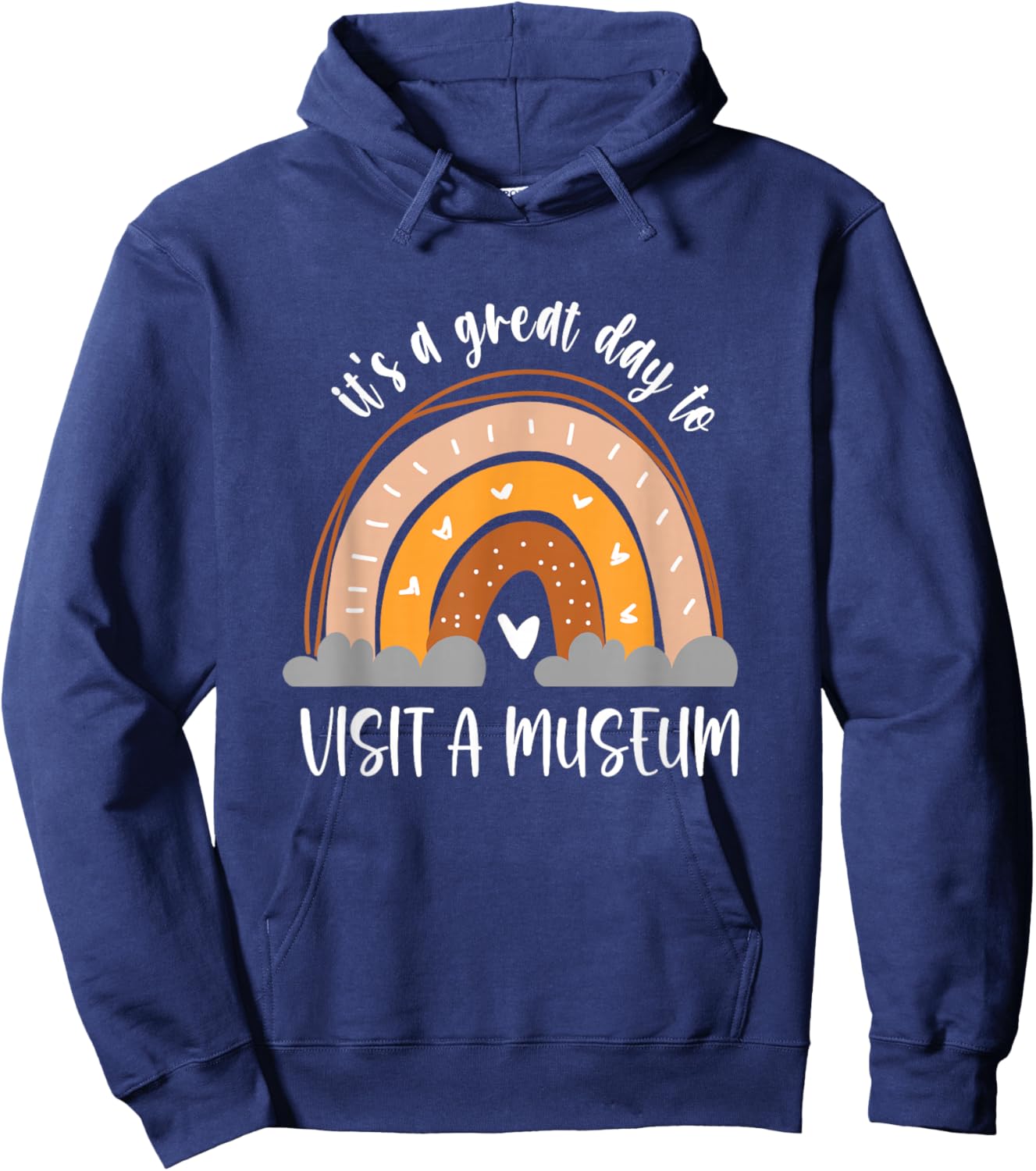 Museum Nerd Boho Kids Heart Rainbow Hoodie - Hoodie | Navy