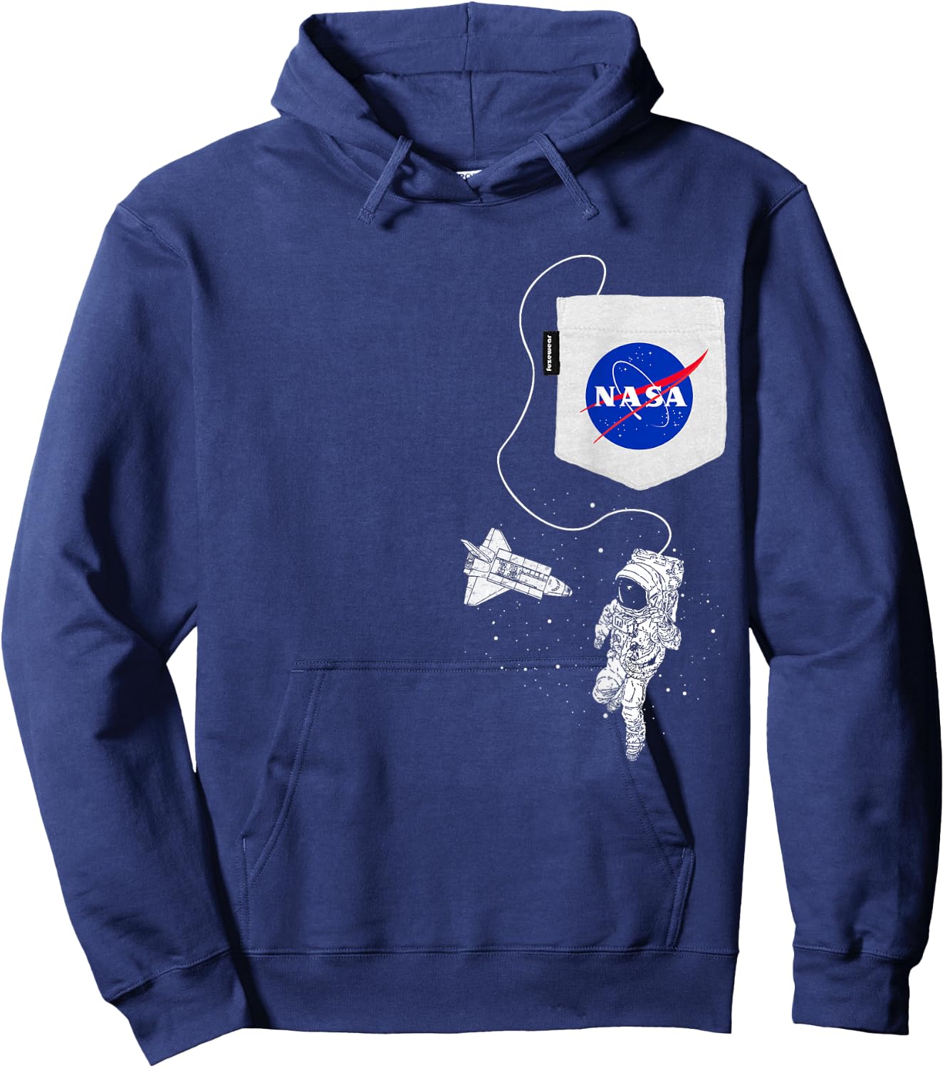 NASA Faux Pocket Astronaut Space Shuttle in Space Hoodie - Hoodie | Navy