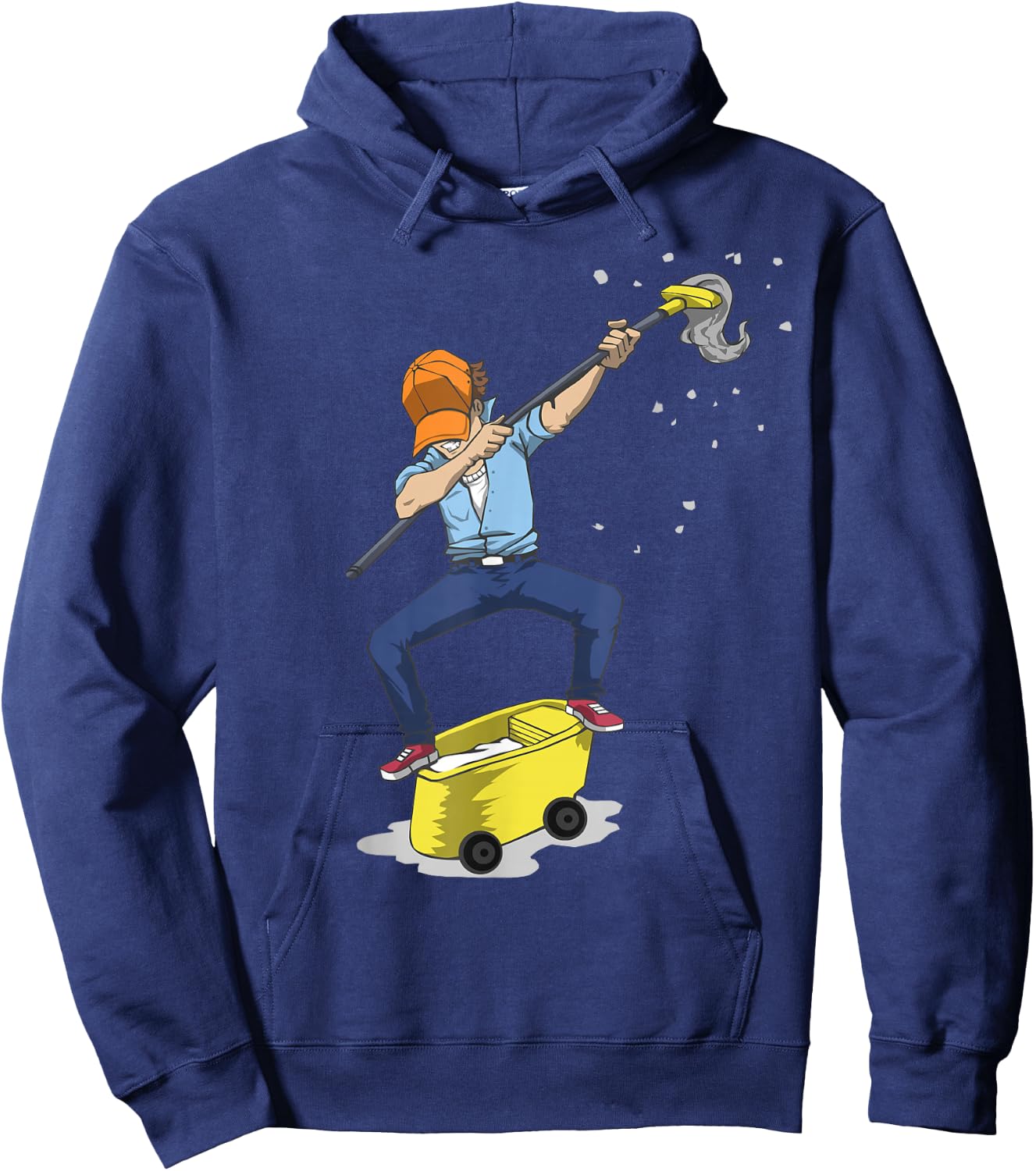 Dabbing Janitor , Funny Dancing Gift Custodian Hoodie - Hoodie | Navy