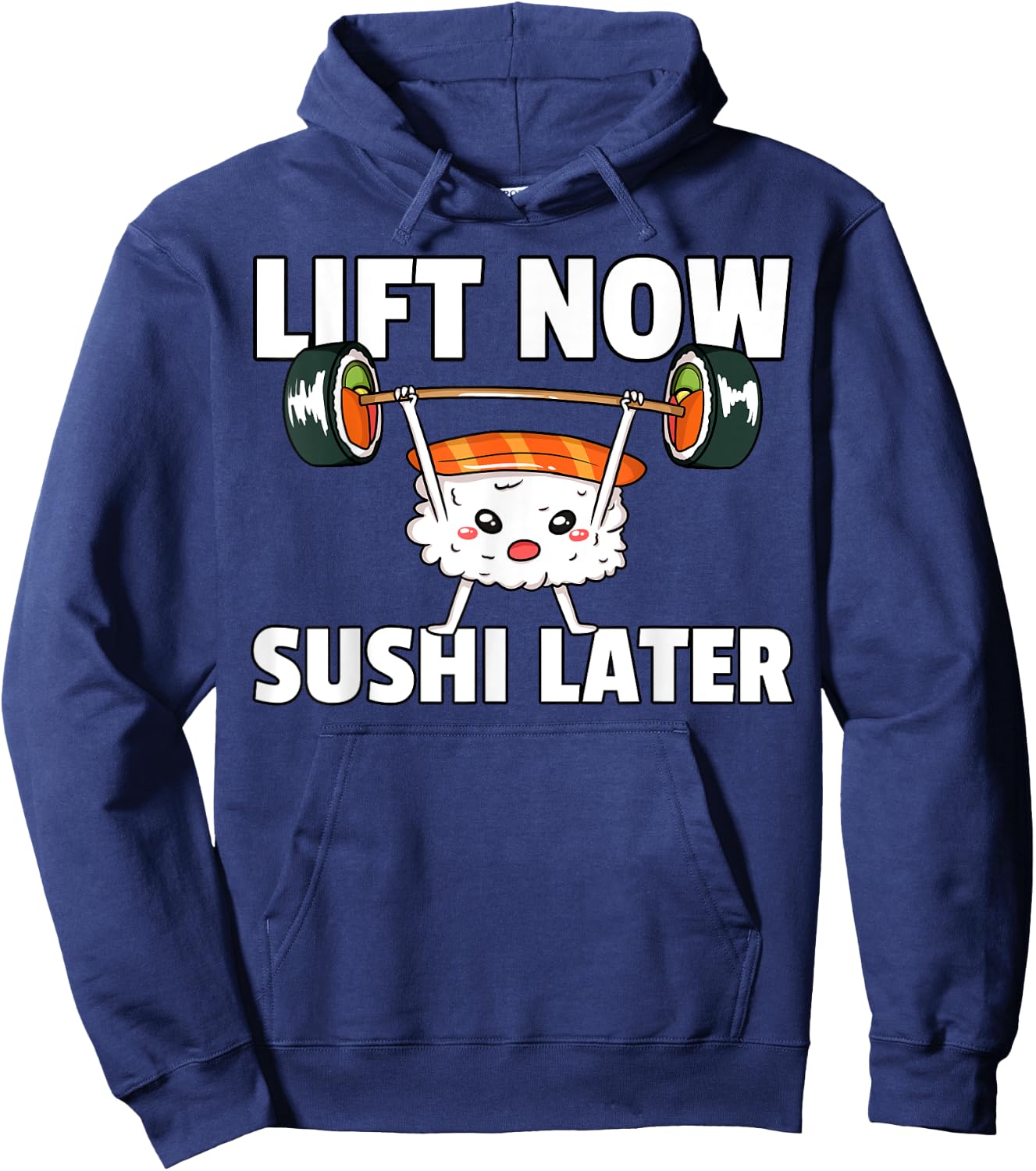 Sushi Weight Lifting Fitness Workout Training Gym Hoodie - Hoodie | Navy