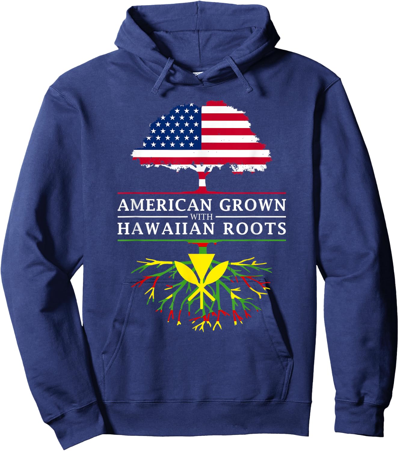 American Grown with Native Hawaiian Roots - Hawaii Hoodie - Hoodie | Navy