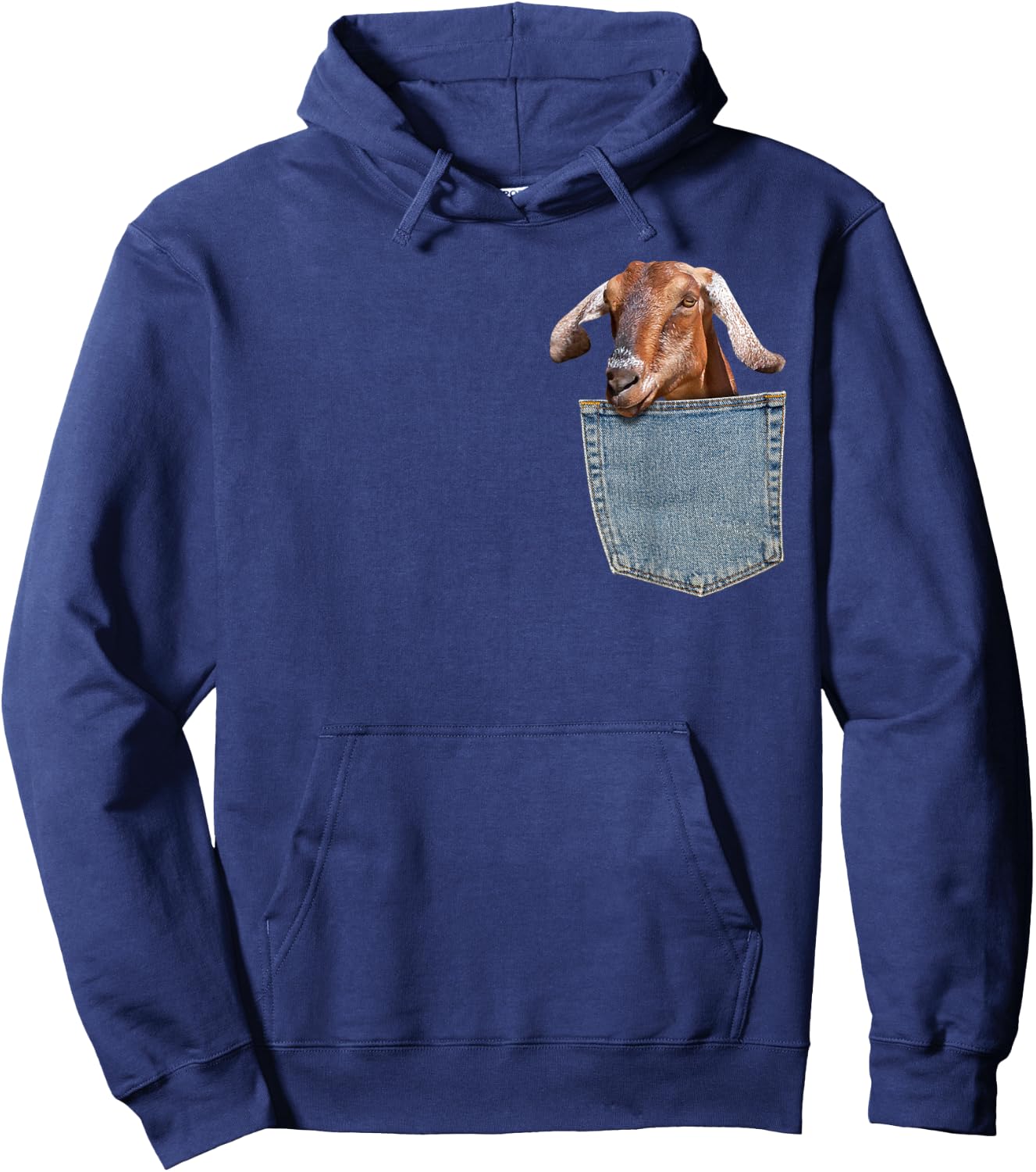 Goat Pocket Baby Goat Peeking Funny Goat shirt Animal Hoodie - Hoodie | Navy
