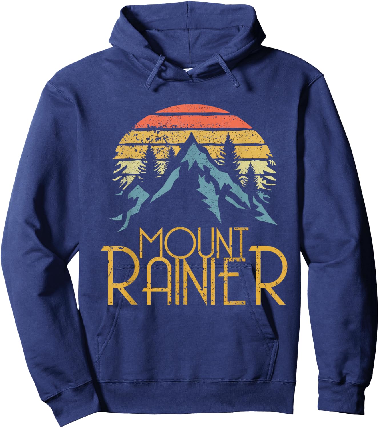 Vintage Retro Mount Rainier National Park WA Mountains Shirt Hoodie - Hoodie | Navy