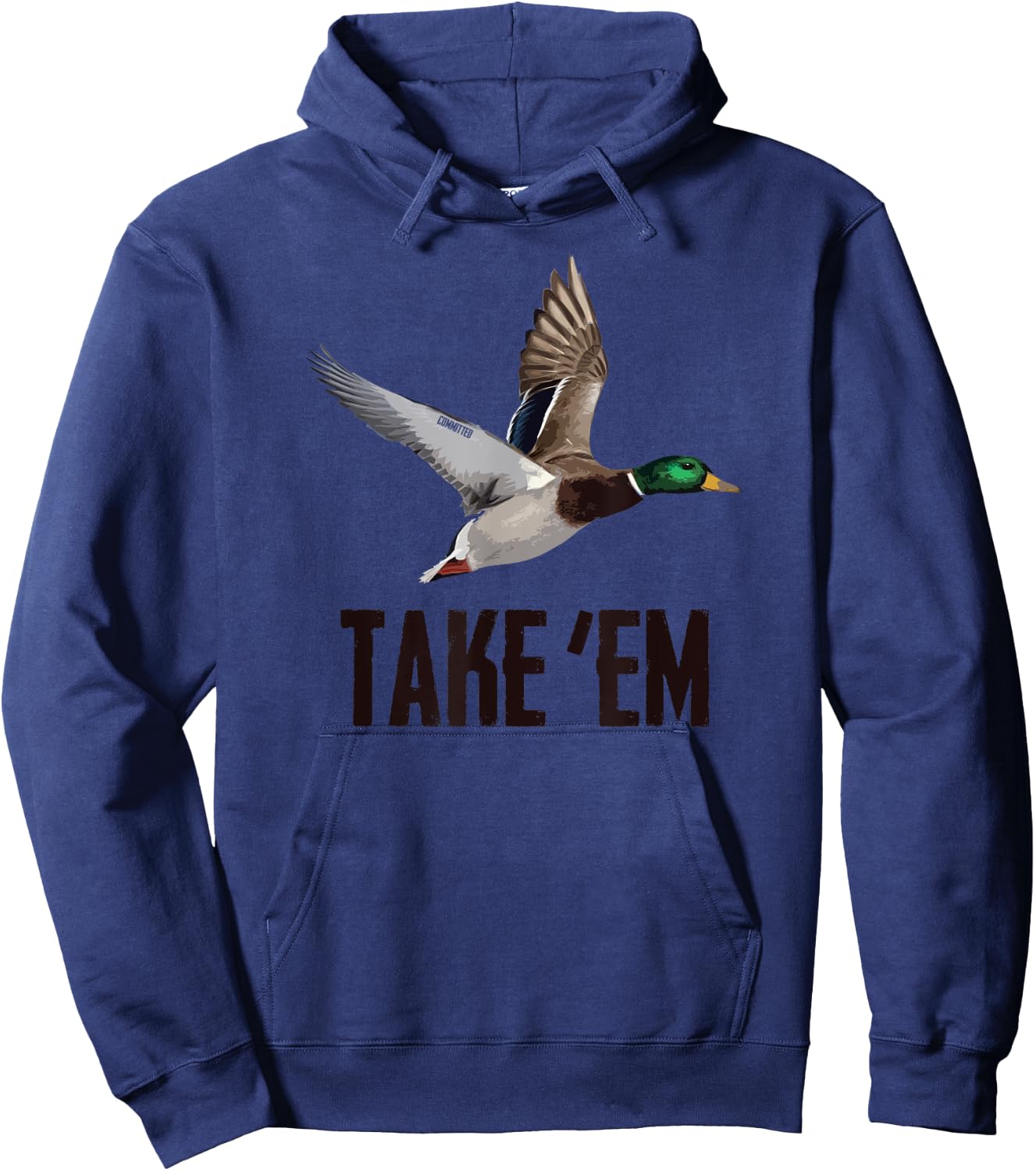 Take 'Em Flyer - Duck Hunting Shirt by Committed Waterfowl Hoodie - Hoodie | Navy