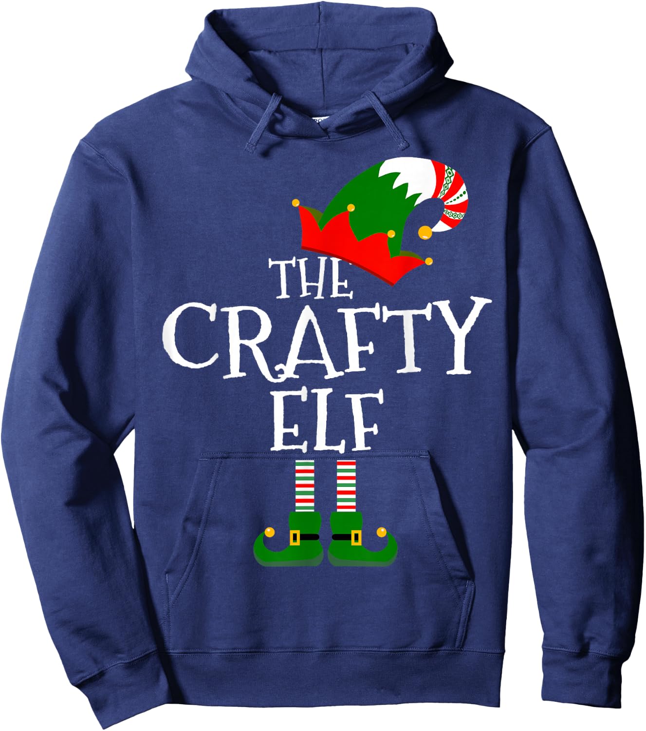 Funny The Crafty Elf Matching Family Group Gift Christmas Hoodie - Hoodie | Navy