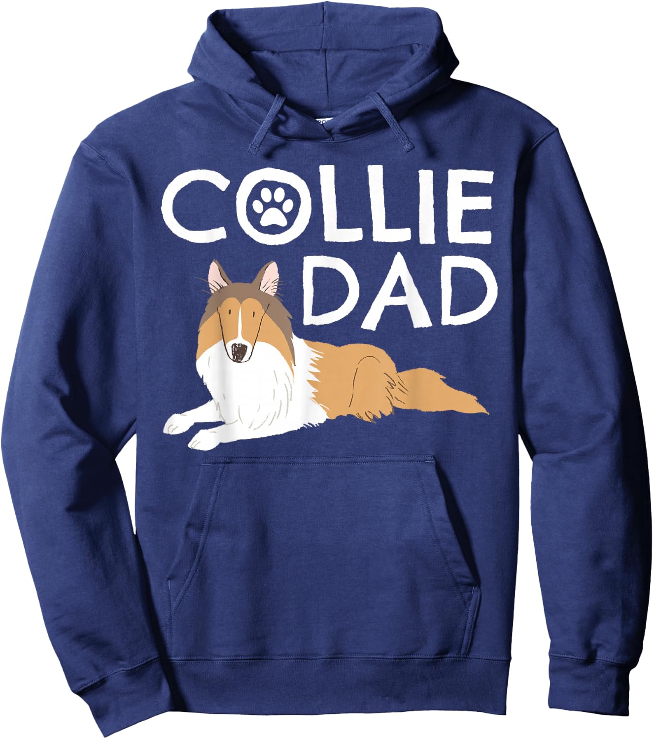 Collie Dad Cute Dog Puppy Pet Animal Lover Border Collie Hoodie - Hoodie | Navy