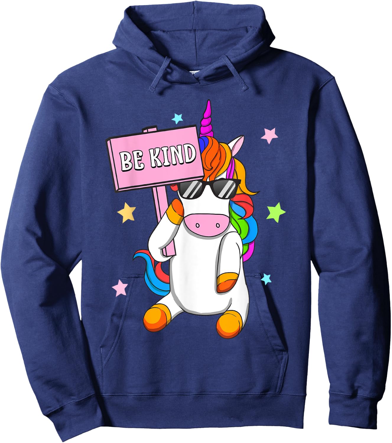 Choose Kindness Anti-Bullying Be Kind Girls Unicorn Hoodie - Hoodie | Navy